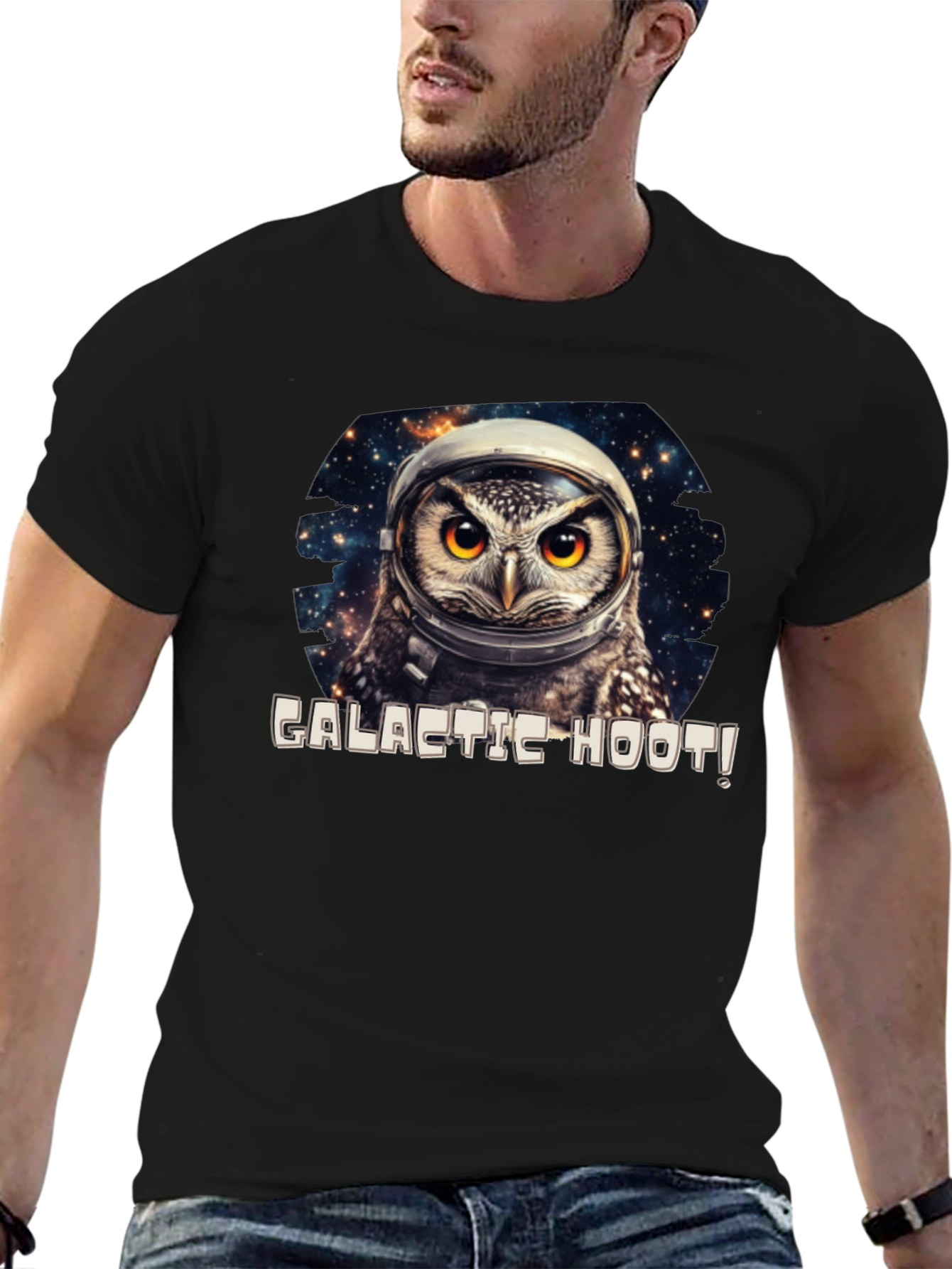 Galactic Hoot Owl T-Shirt - Space Adventure Tee
