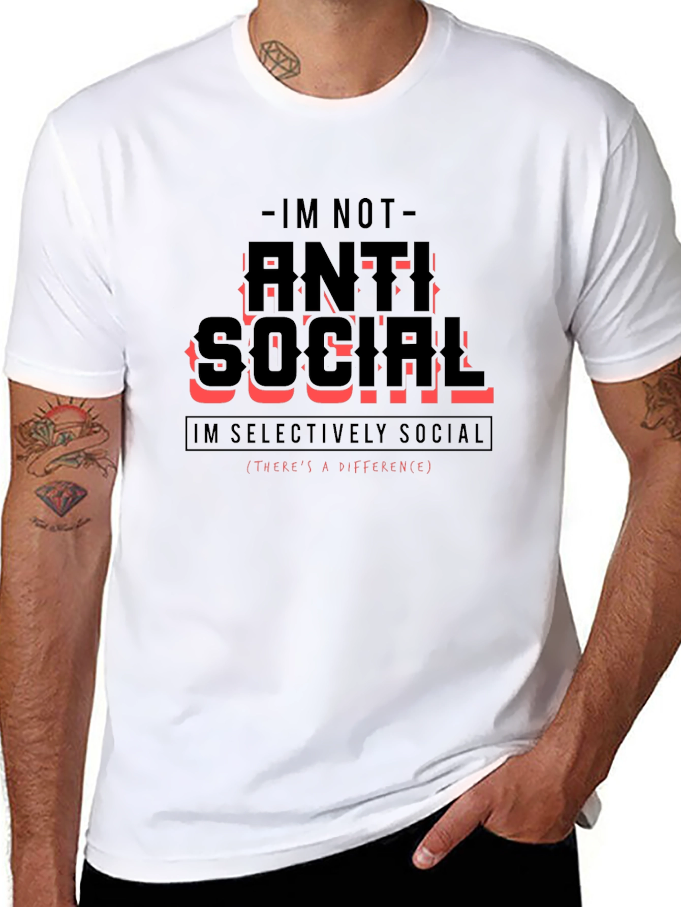 Anti Social Selectively Social Graphic T-Shirt
