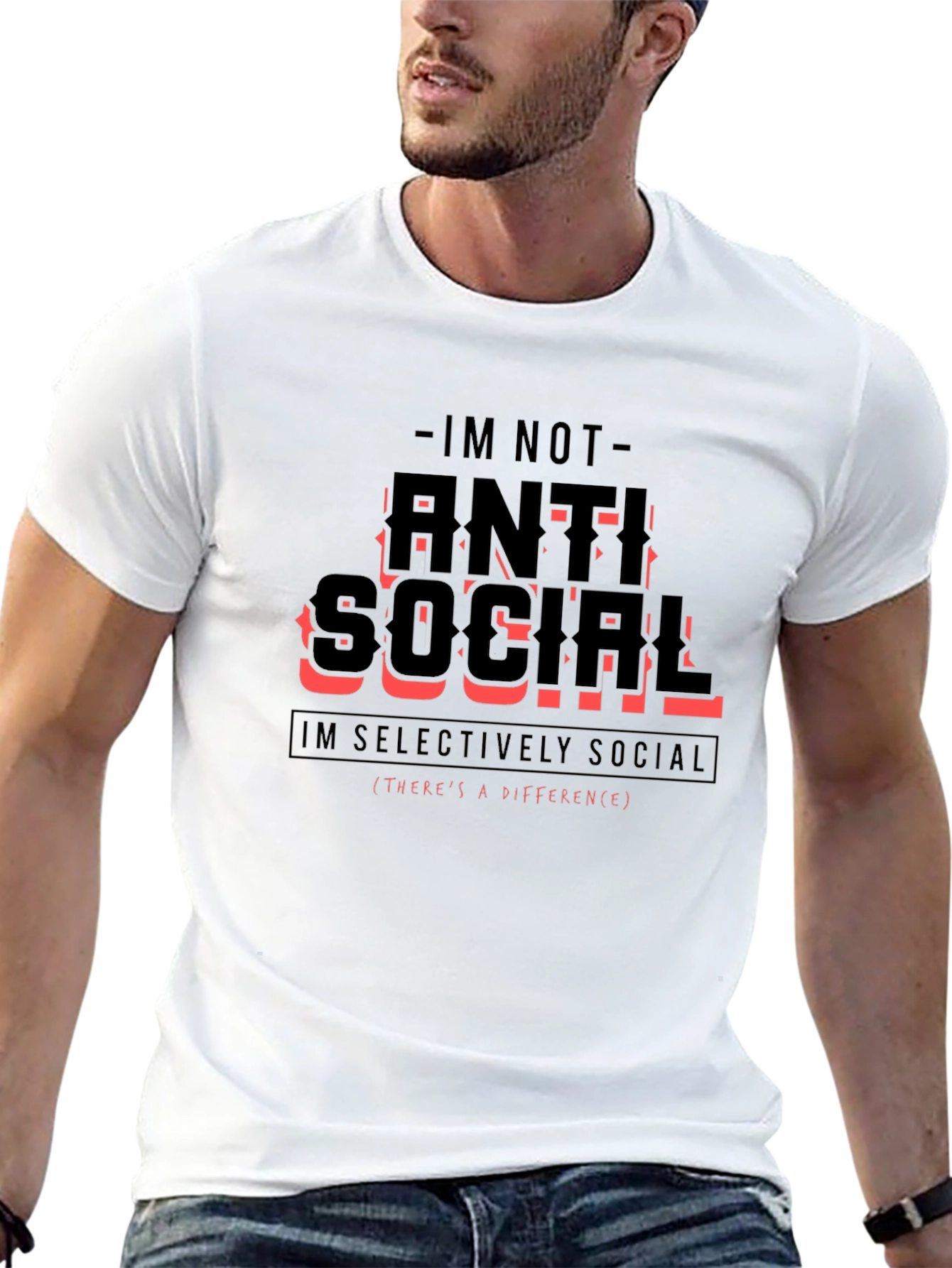 Anti Social Selectively Social Graphic T-Shirt