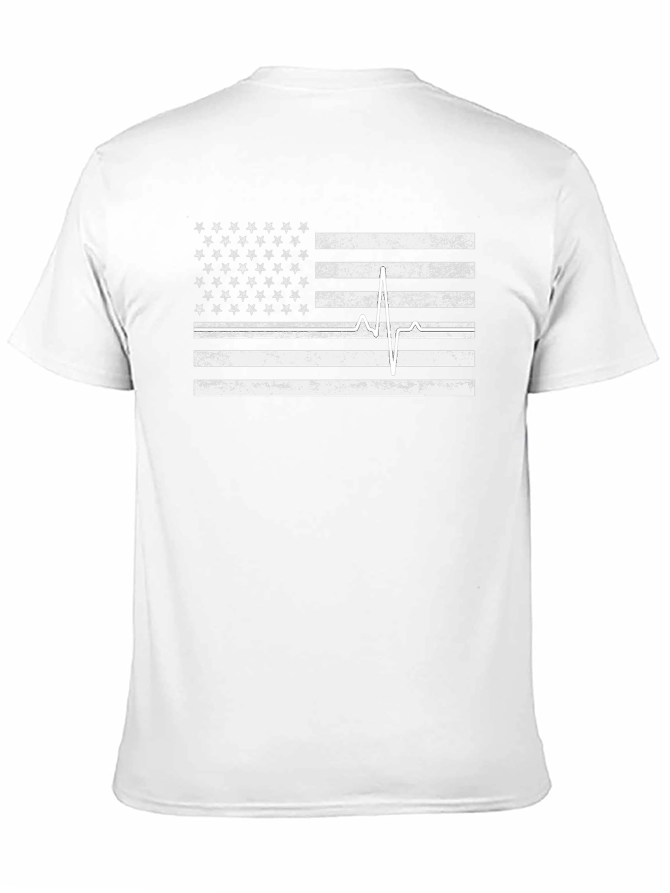 American Flag Heartbeat Graphic Tee - Black