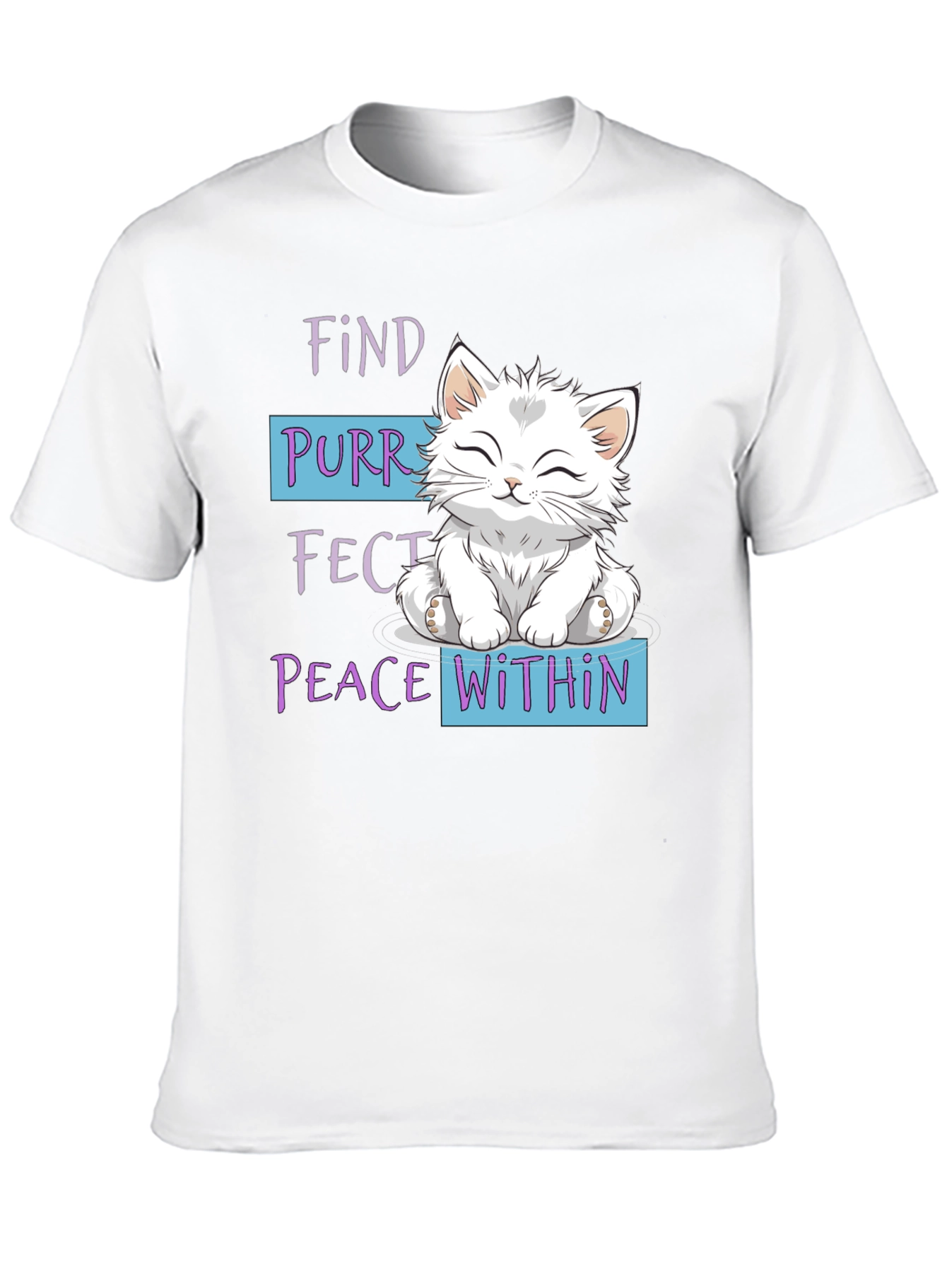 Purrfect Peace Within Cat Graphic T-Shirt
