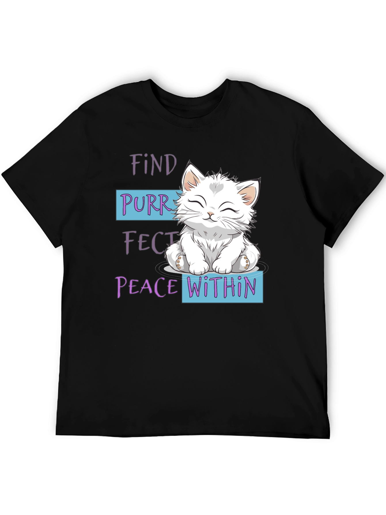 Purrfect Peace Within Cat Graphic T-Shirt