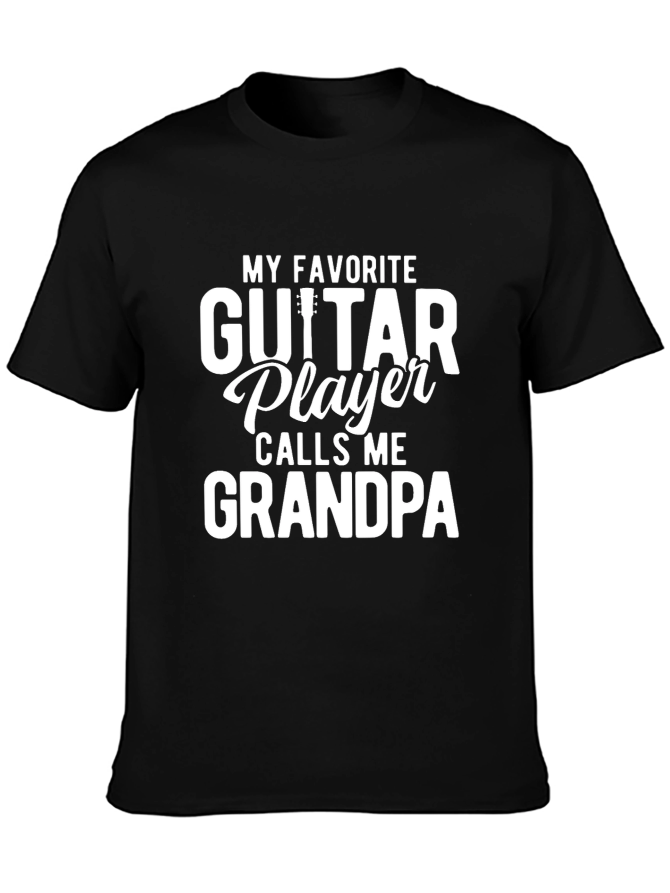 Guitar Player Grandpa Black T-Shirt