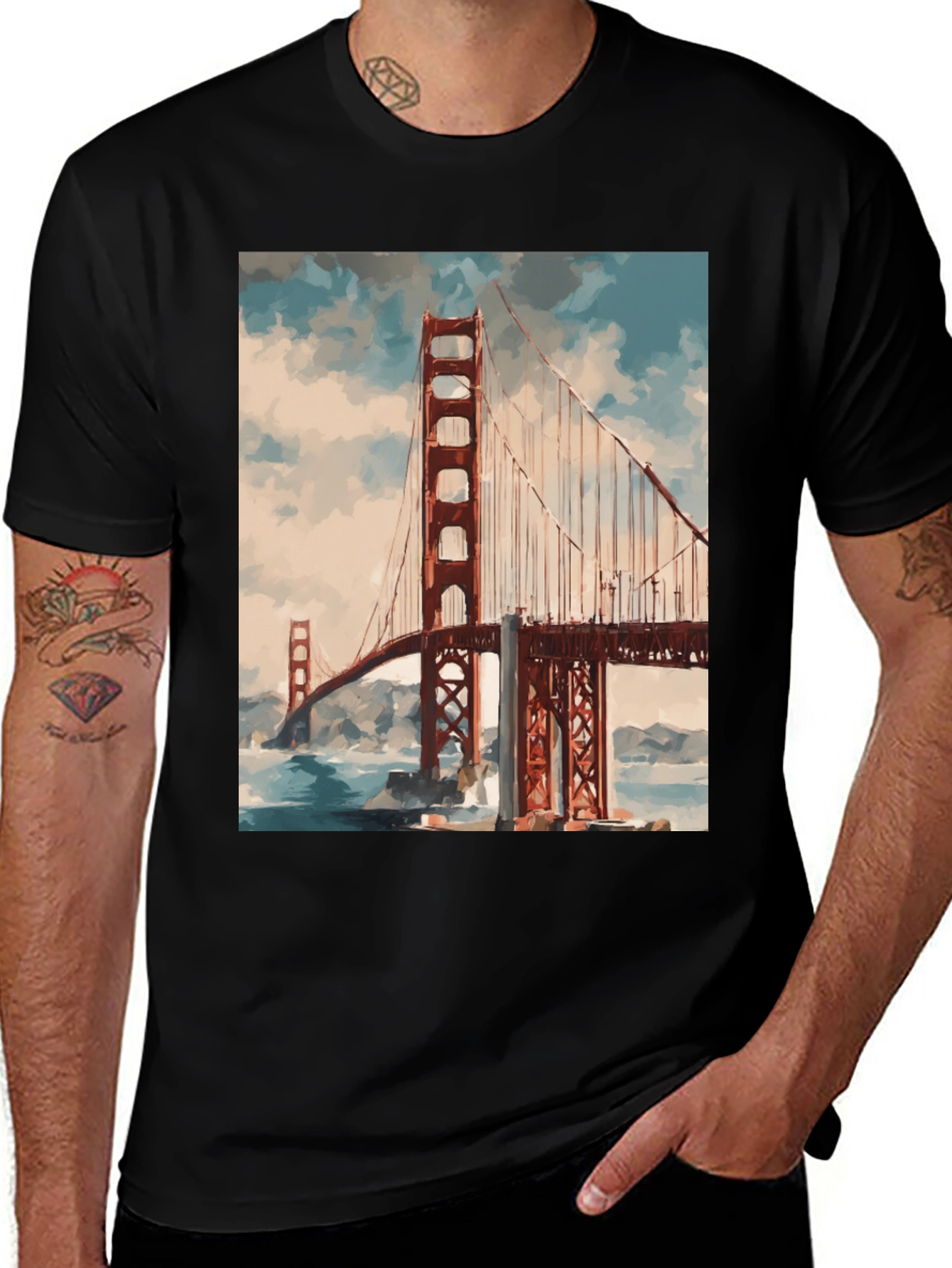 Golden Gate Bridge Graphic Tee - Black