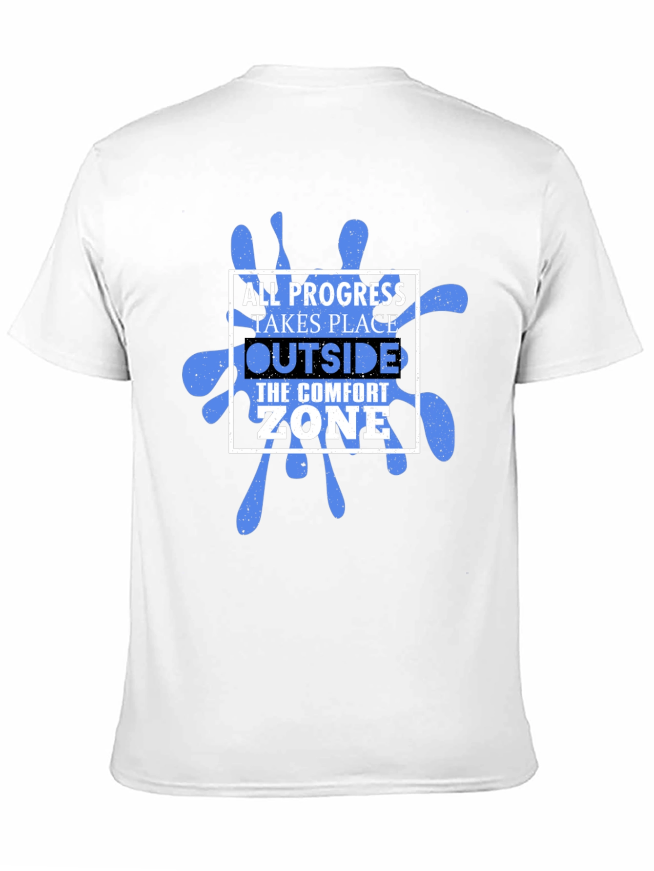 Progress Outside Comfort Zone Black Graphic T-Shirt