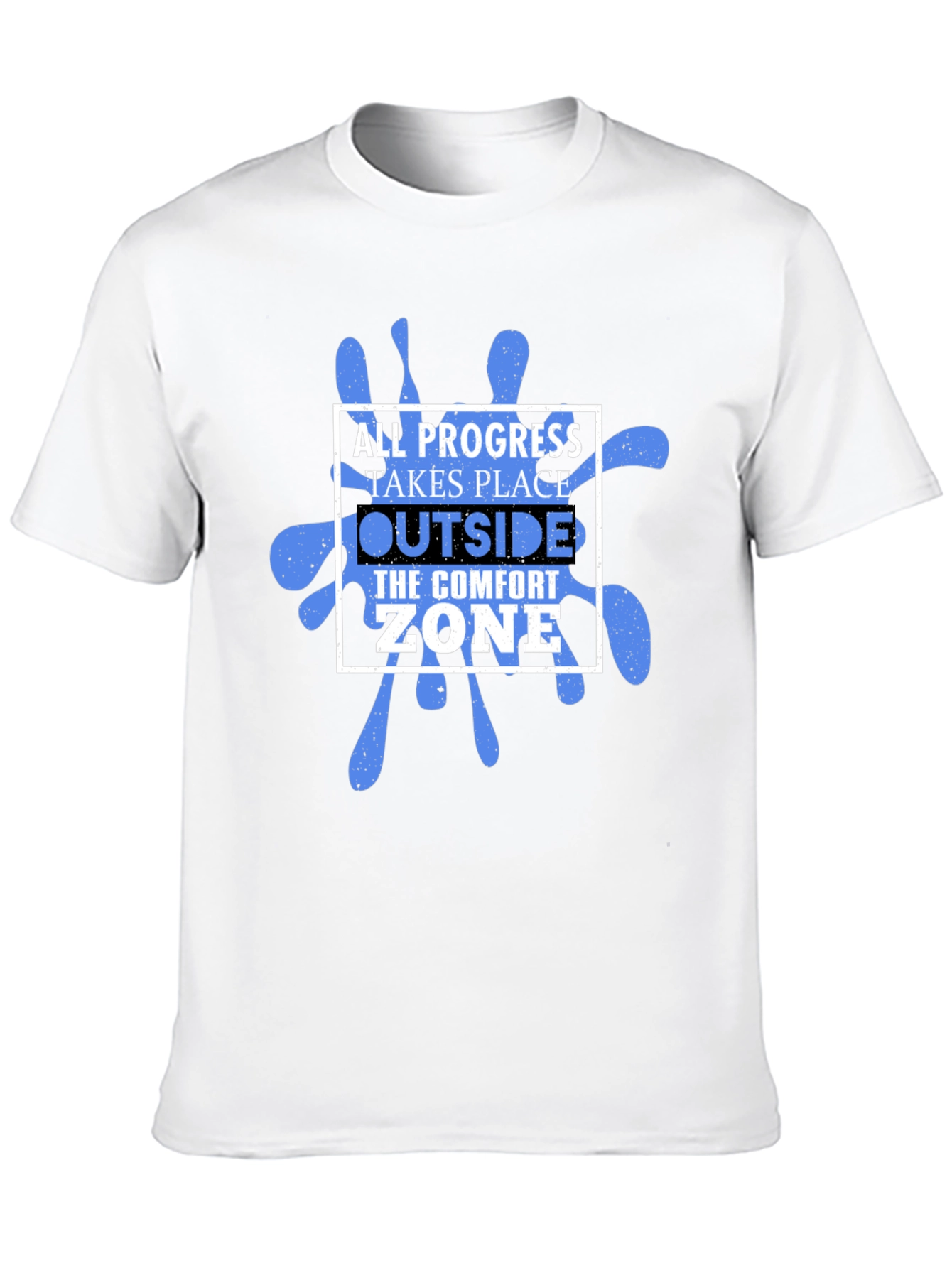Progress Outside Comfort Zone Black Graphic T-Shirt