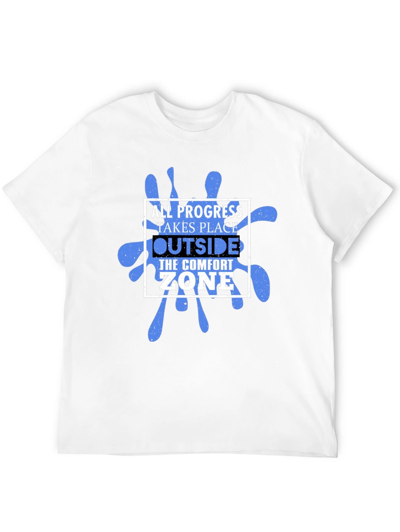 Progress Outside Comfort Zone Black Graphic T-Shirt