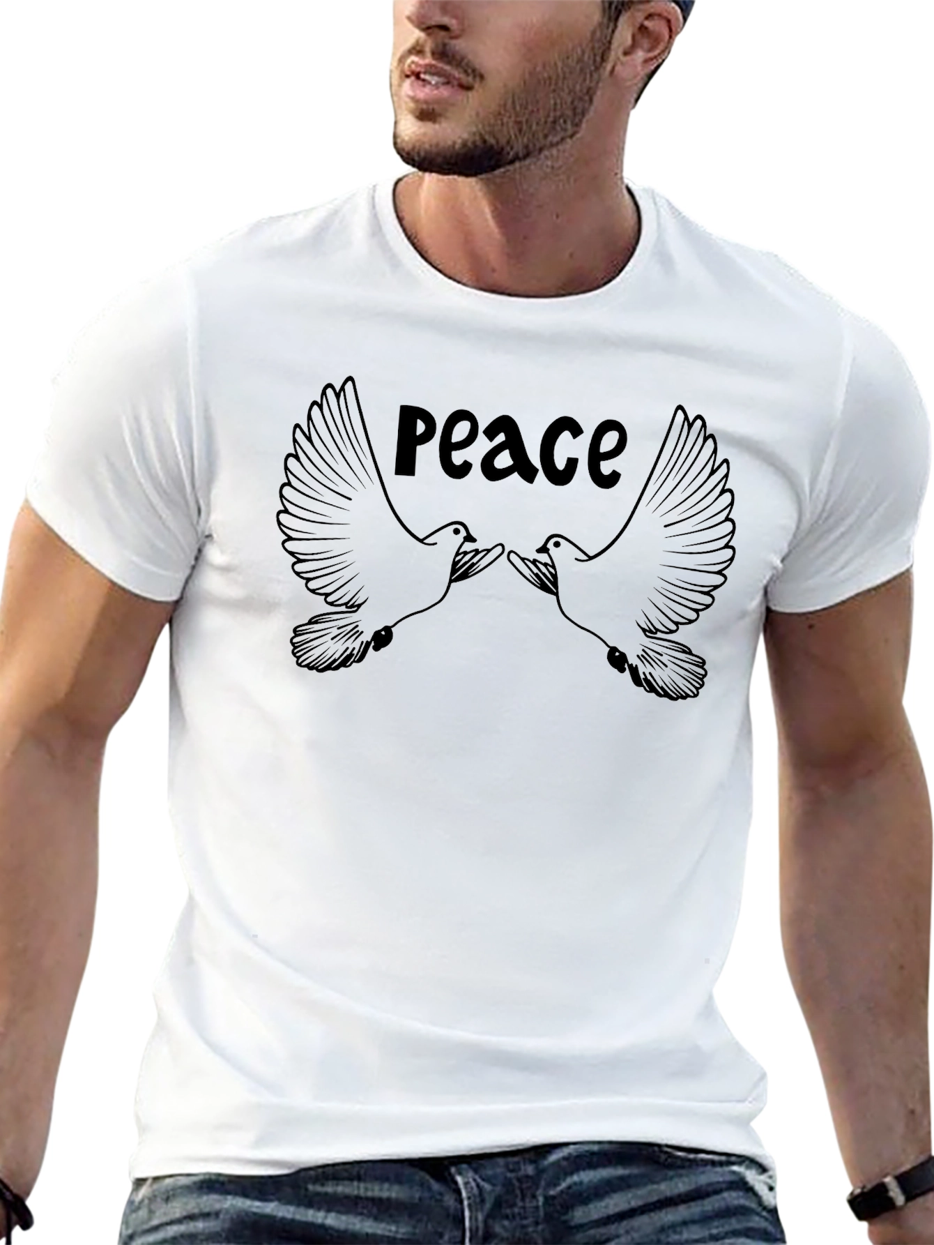 Peace Dove Graphic T-Shirt - Black