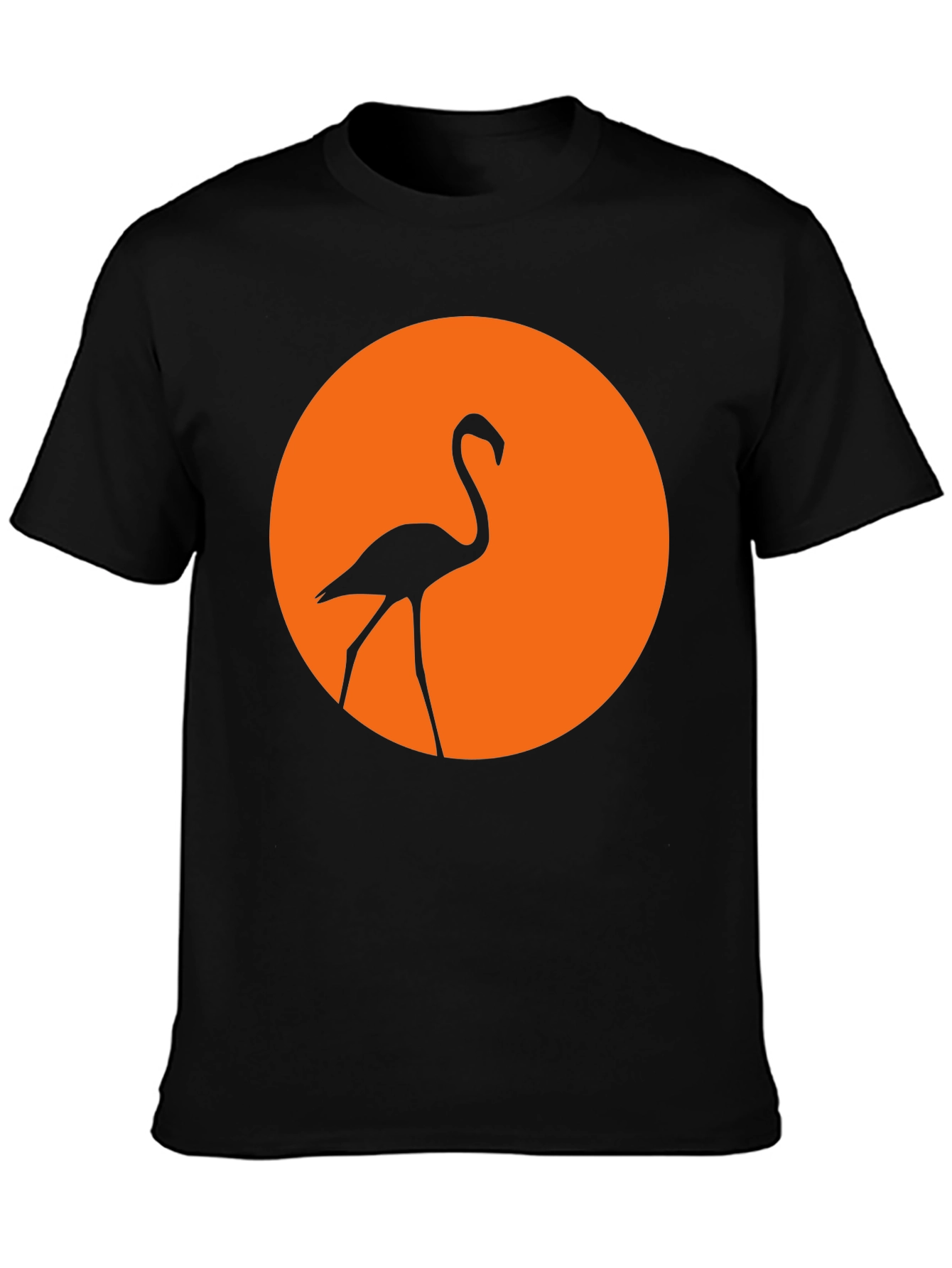 Flamingo Sunset Graphic Tee - Stylish Black T-Shirt