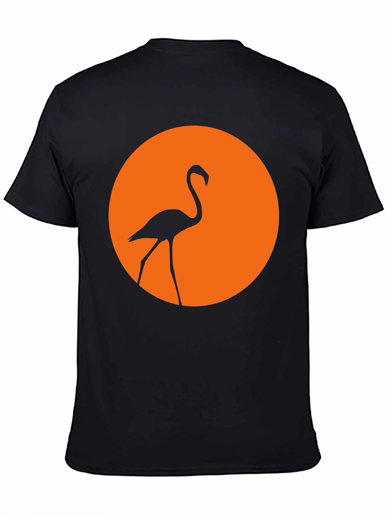 Flamingo Sunset Graphic Tee - Stylish Black T-Shirt