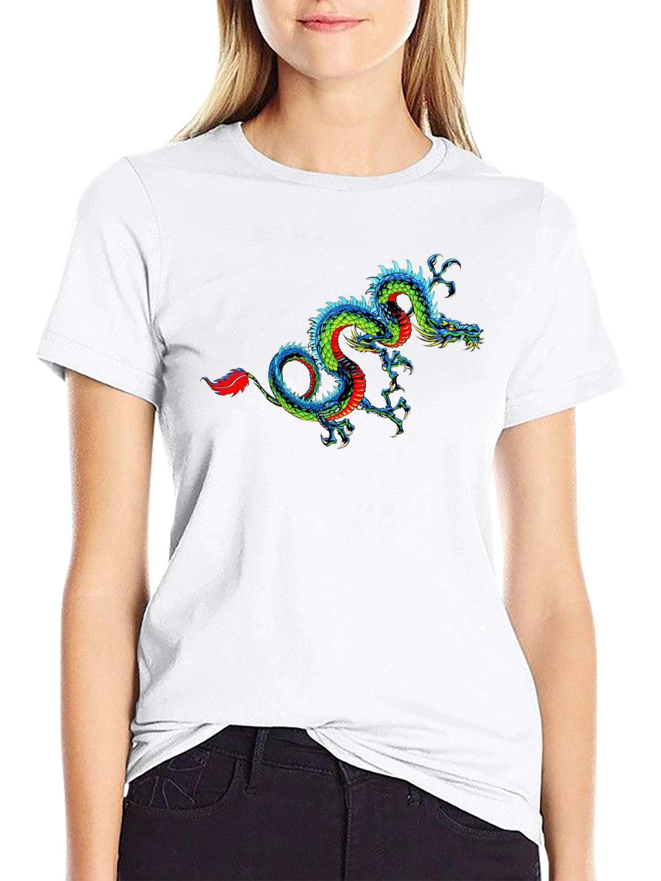 Dragon Graphic Print Black T-Shirt