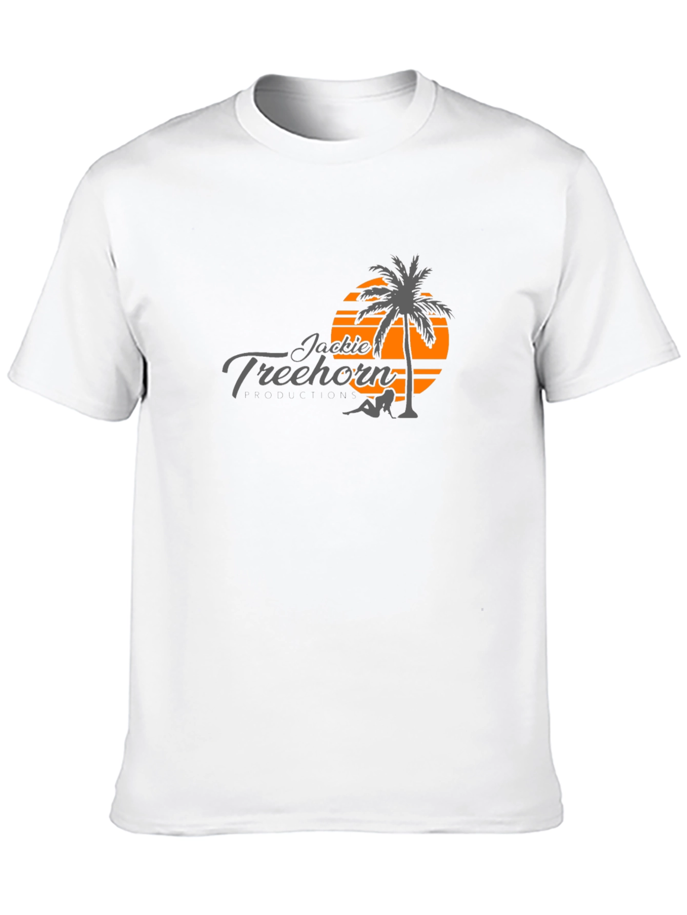 Jackie Treehorn T-Shirt - Retro Sunset Palm Design