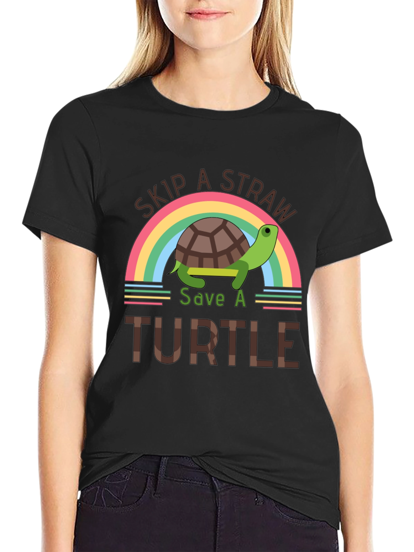Skip a Straw Save a Turtle Graphic Tee