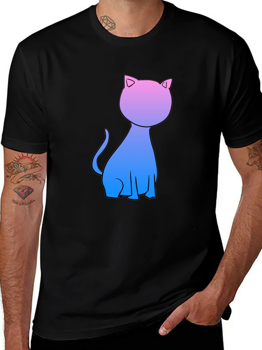 Gradient Cat Graphic Tee - Stylish Comfort