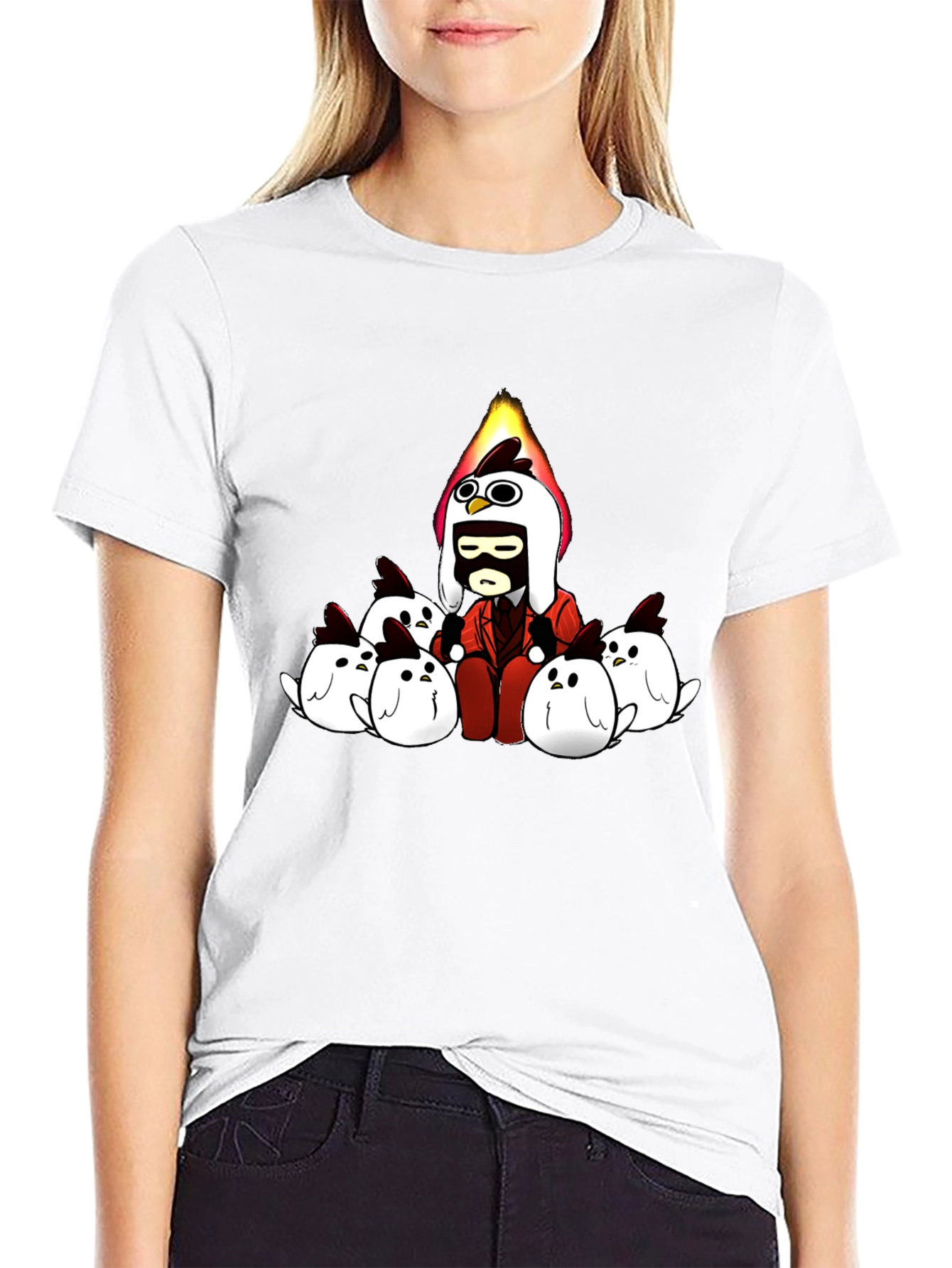 Stylish Cartoon Chicken T-Shirt