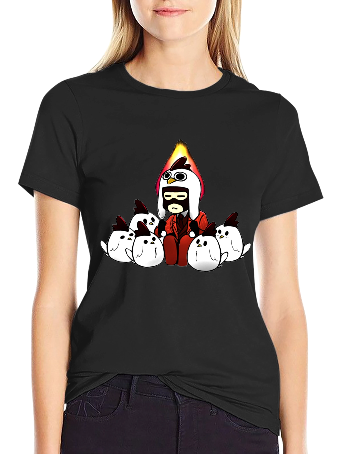 Stylish Cartoon Chicken T-Shirt