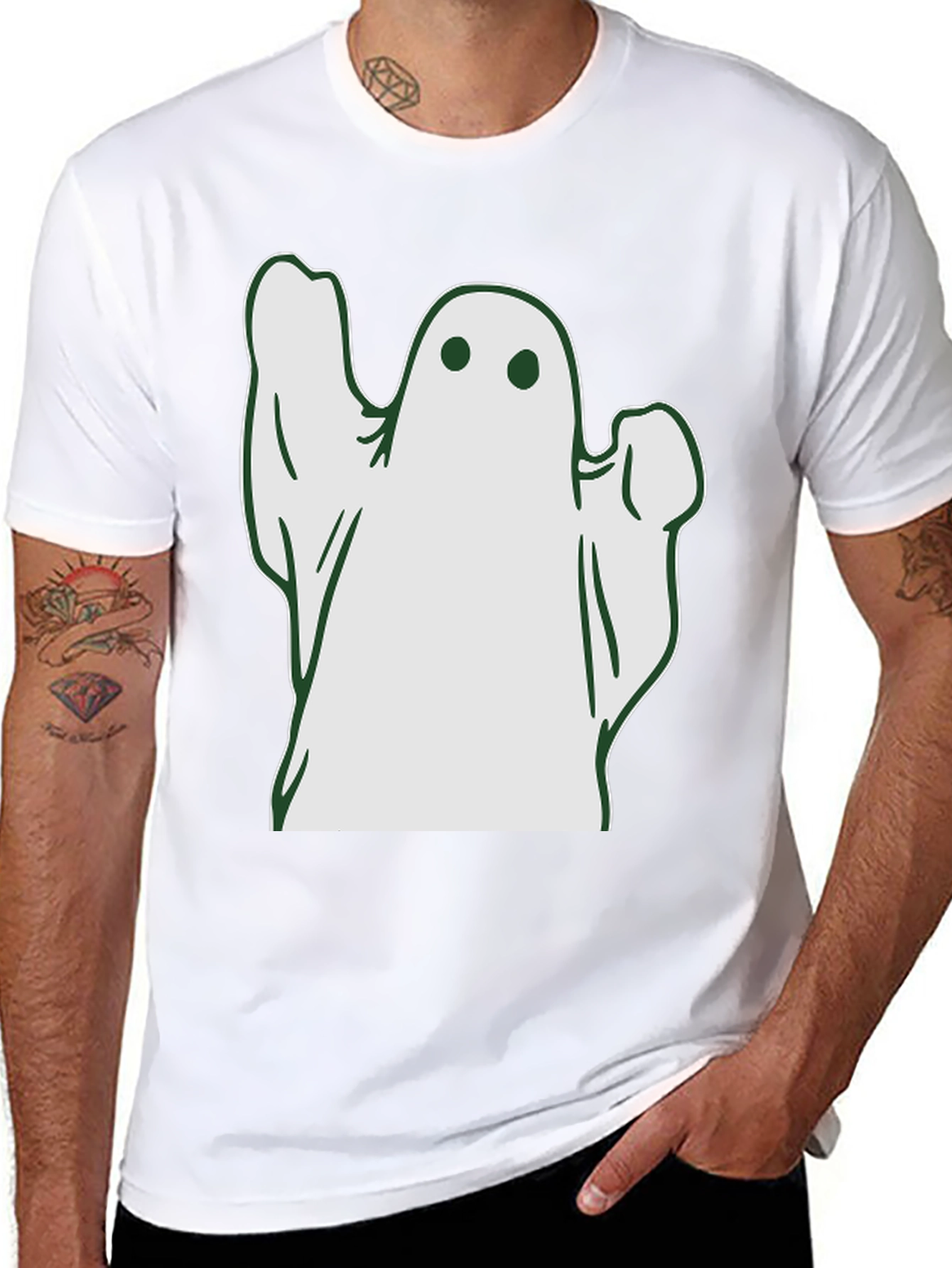 Spooky Ghost Graphic Tee - Halloween T-Shirt
