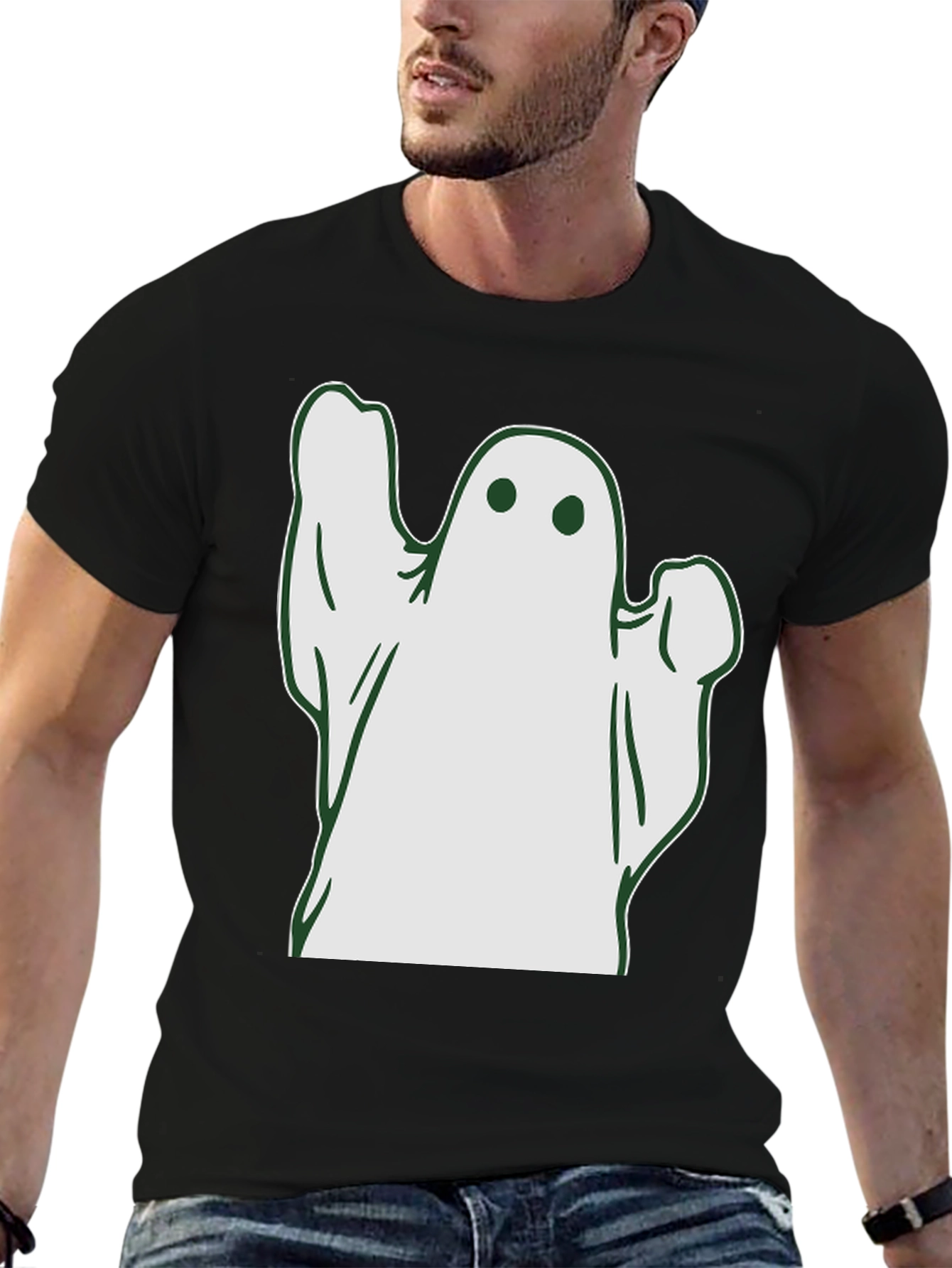Spooky Ghost Graphic Tee - Halloween T-Shirt