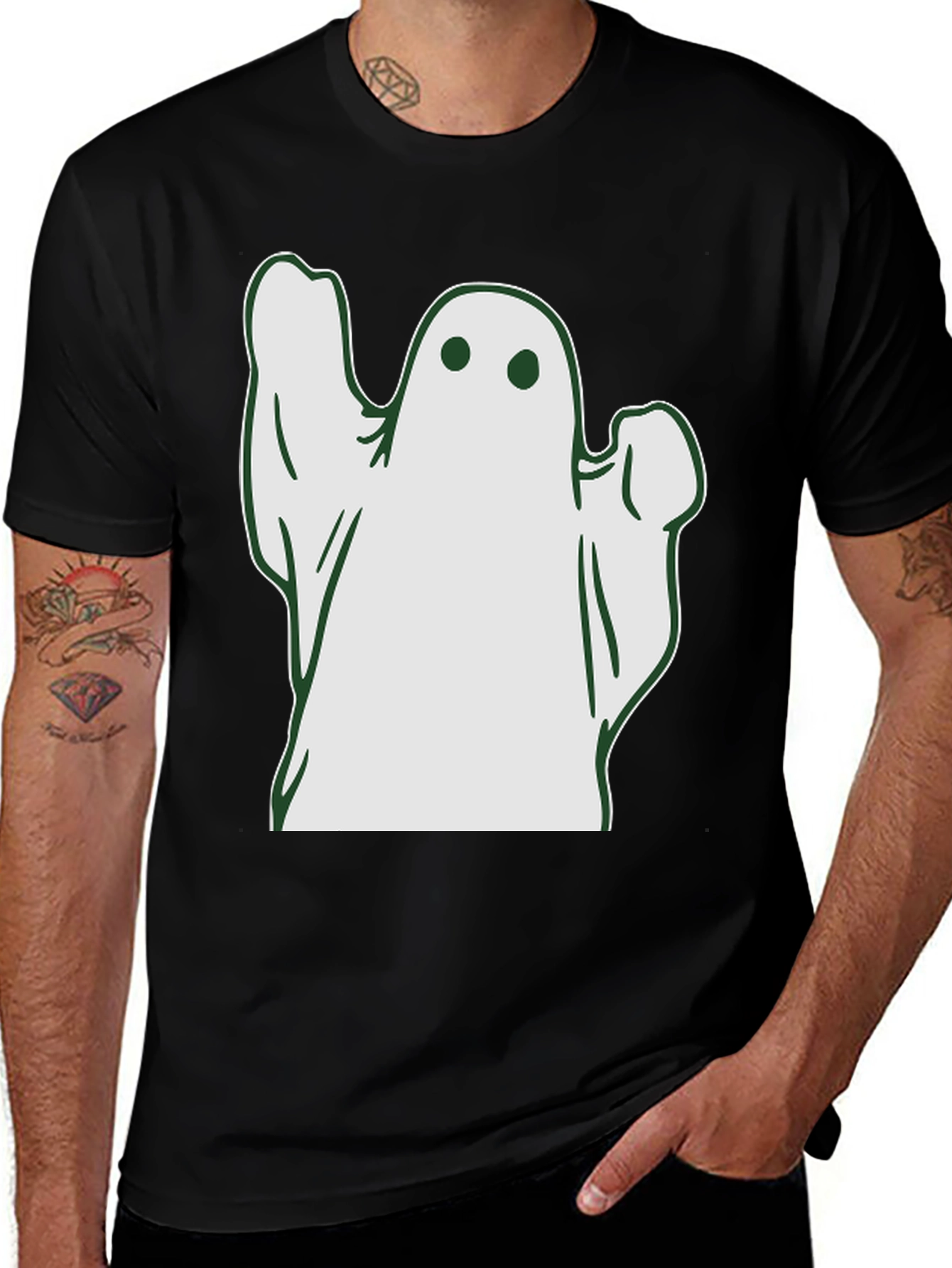 Spooky Ghost Graphic Tee - Halloween T-Shirt