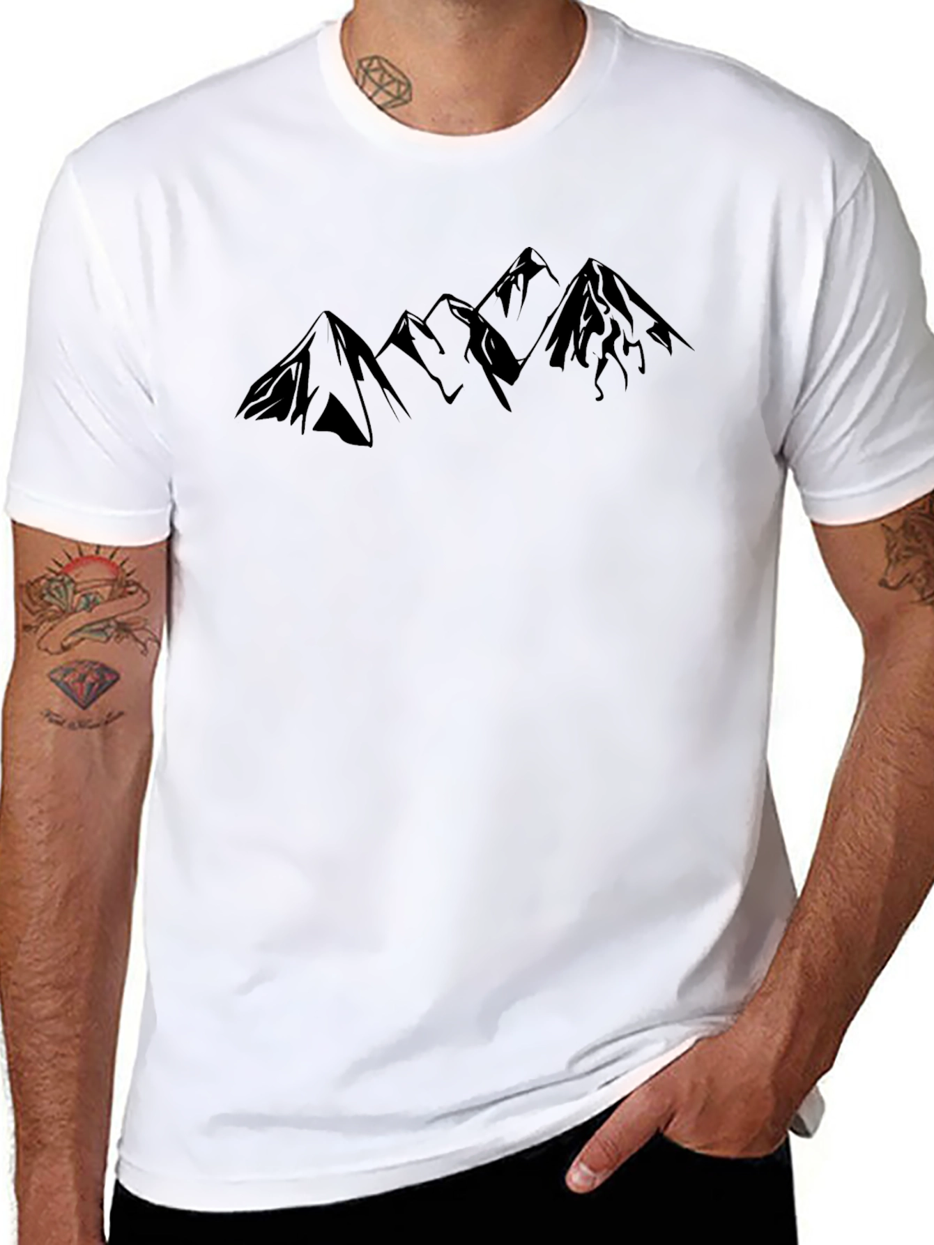 Mountain Silhouette Black T-Shirt
