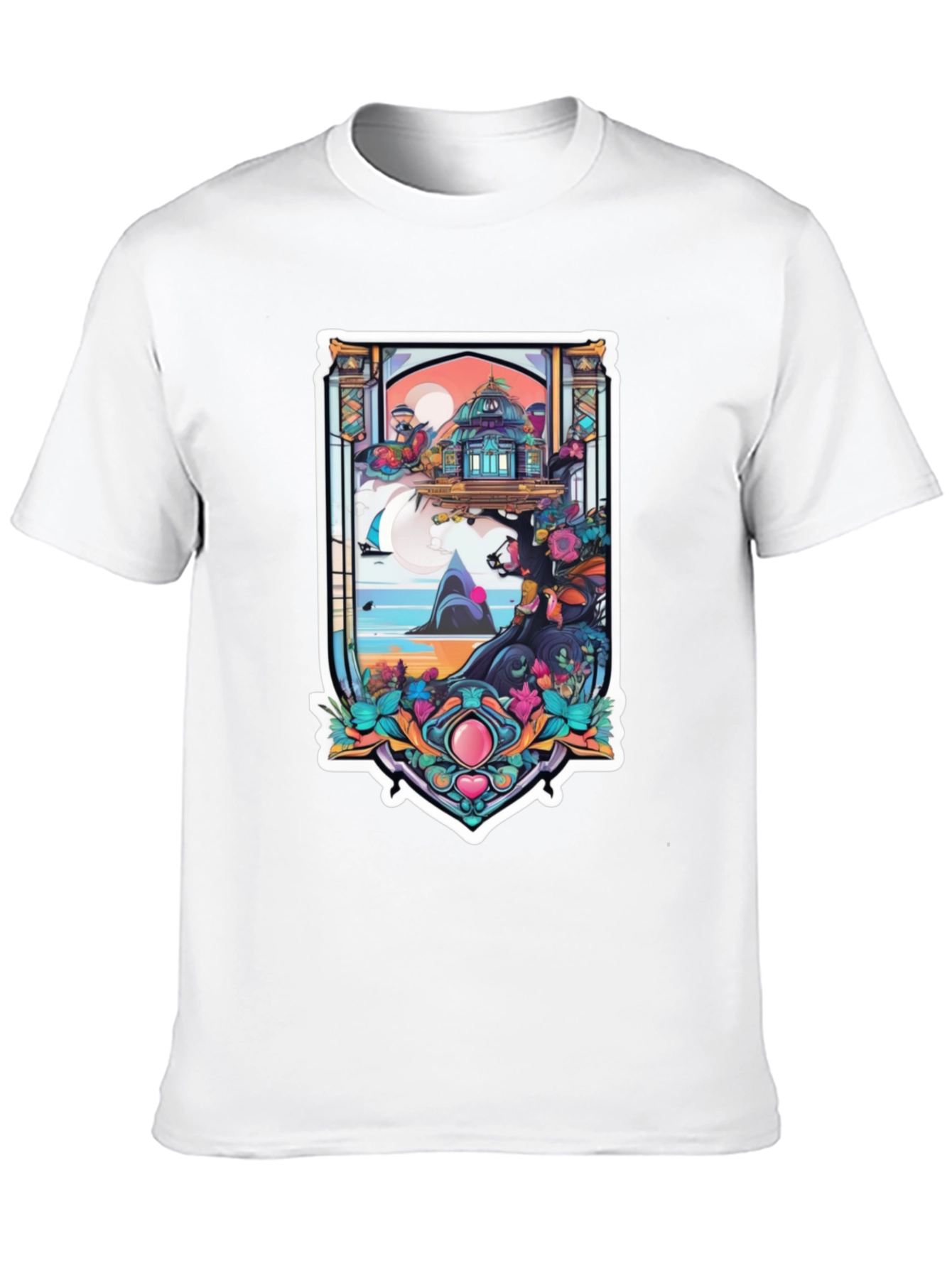 Fantasy Island Graphic Tee - Black Cotton T-Shirt
