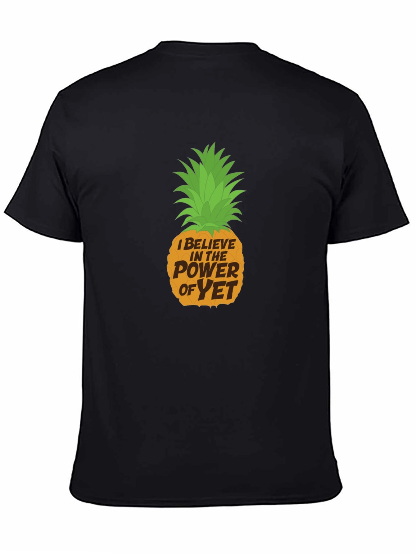 Power of Yet Pineapple Graphic Tee - Black Cotton