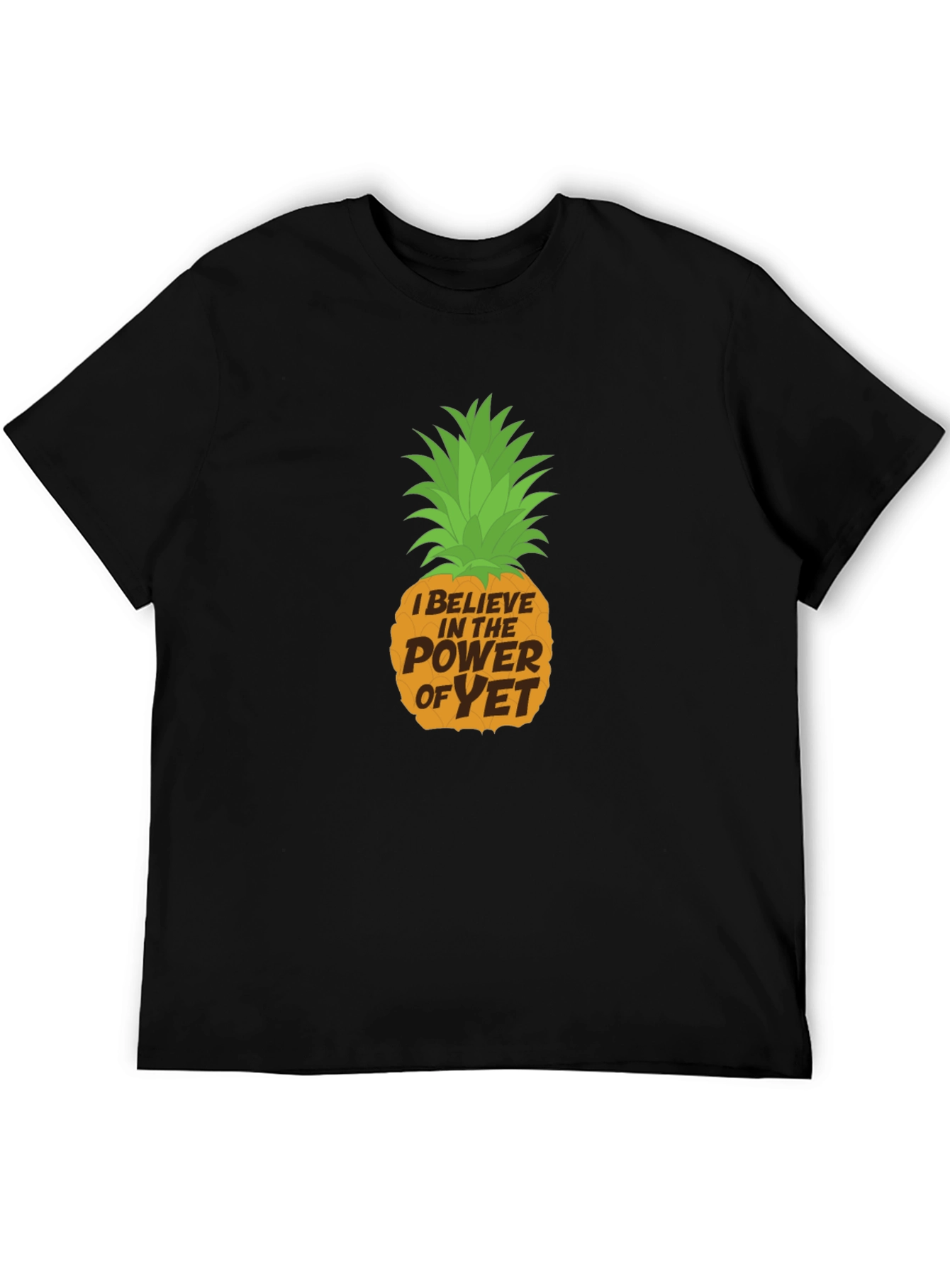 Power of Yet Pineapple Graphic Tee - Black Cotton