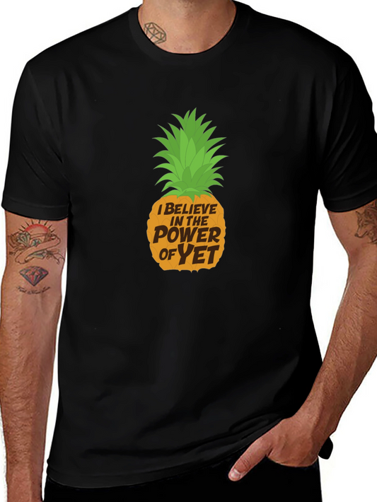 Power of Yet Pineapple Graphic Tee - Black Cotton