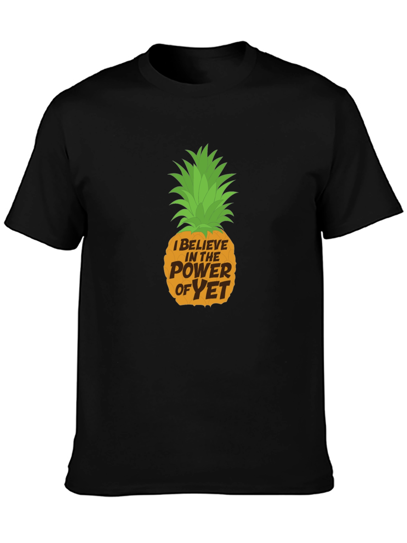 Power of Yet Pineapple Graphic Tee - Black Cotton