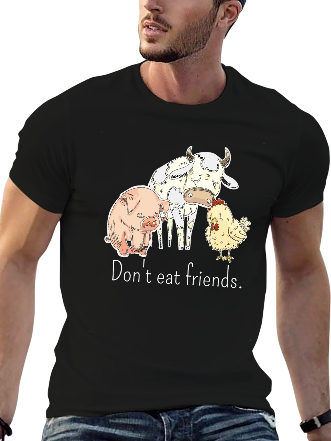 Vegan Friendly T-Shirt - Dont Eat Friends Graphic Tee