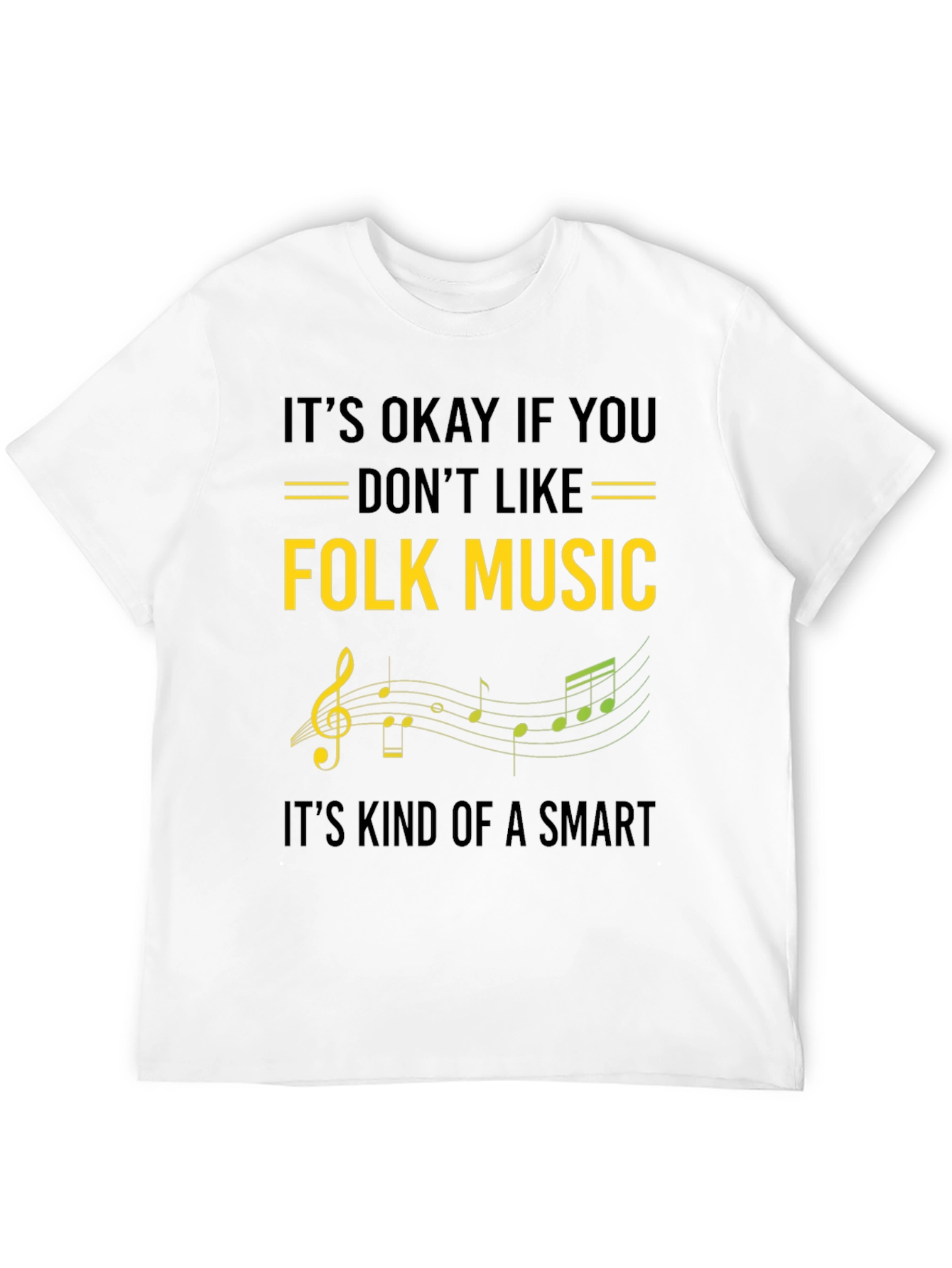 Folk Music Smart Black T-Shirt