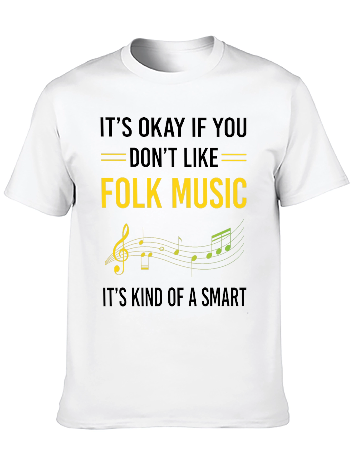 Folk Music Smart Black T-Shirt