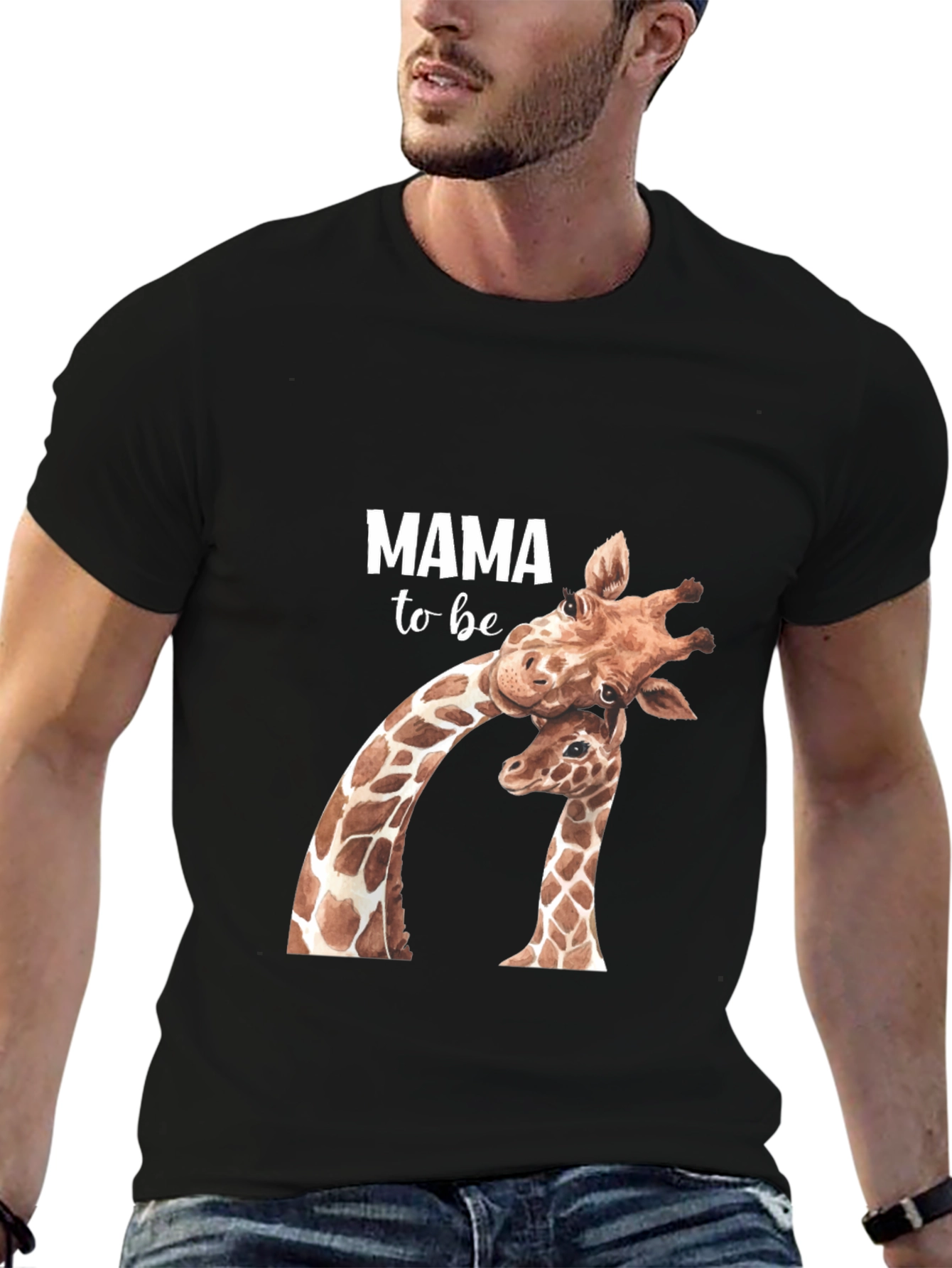 Mama To Be Giraffe Graphic Tee