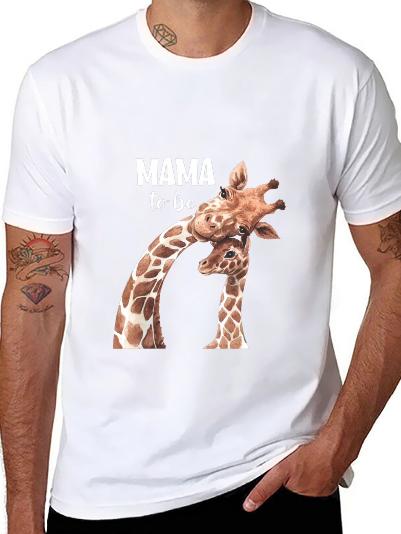 Mama To Be Giraffe Graphic Tee