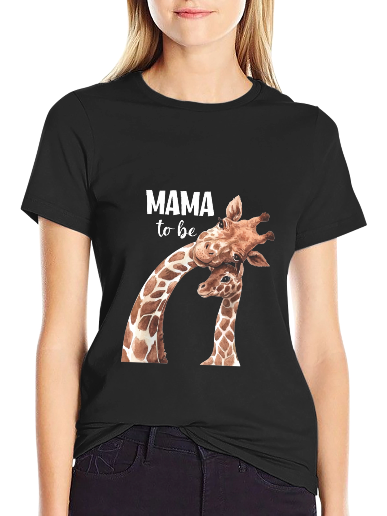 Mama To Be Giraffe Graphic Tee