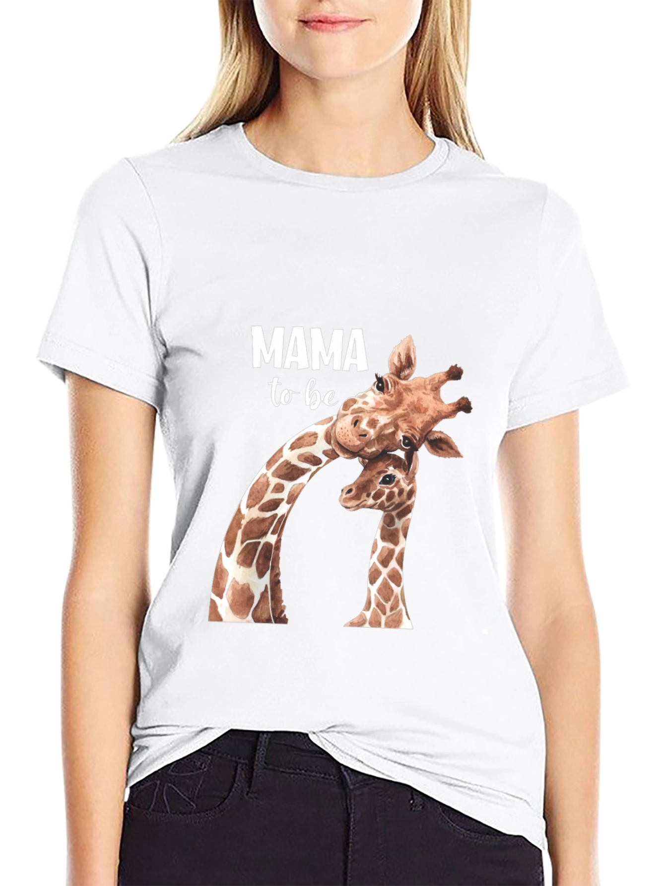 Mama To Be Giraffe Graphic Tee