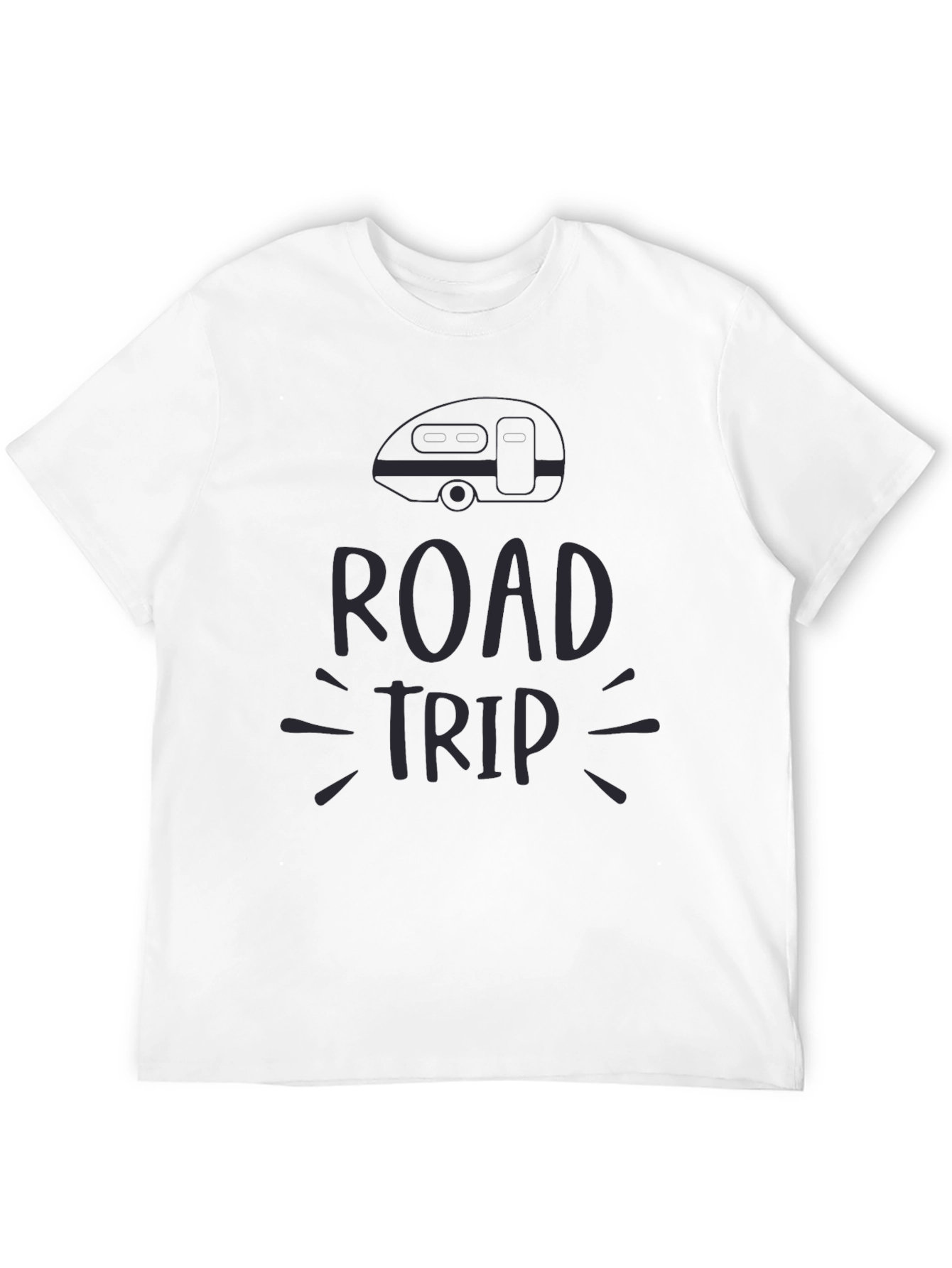 Road Trip Graphic Tee - Black Casual T-Shirt
