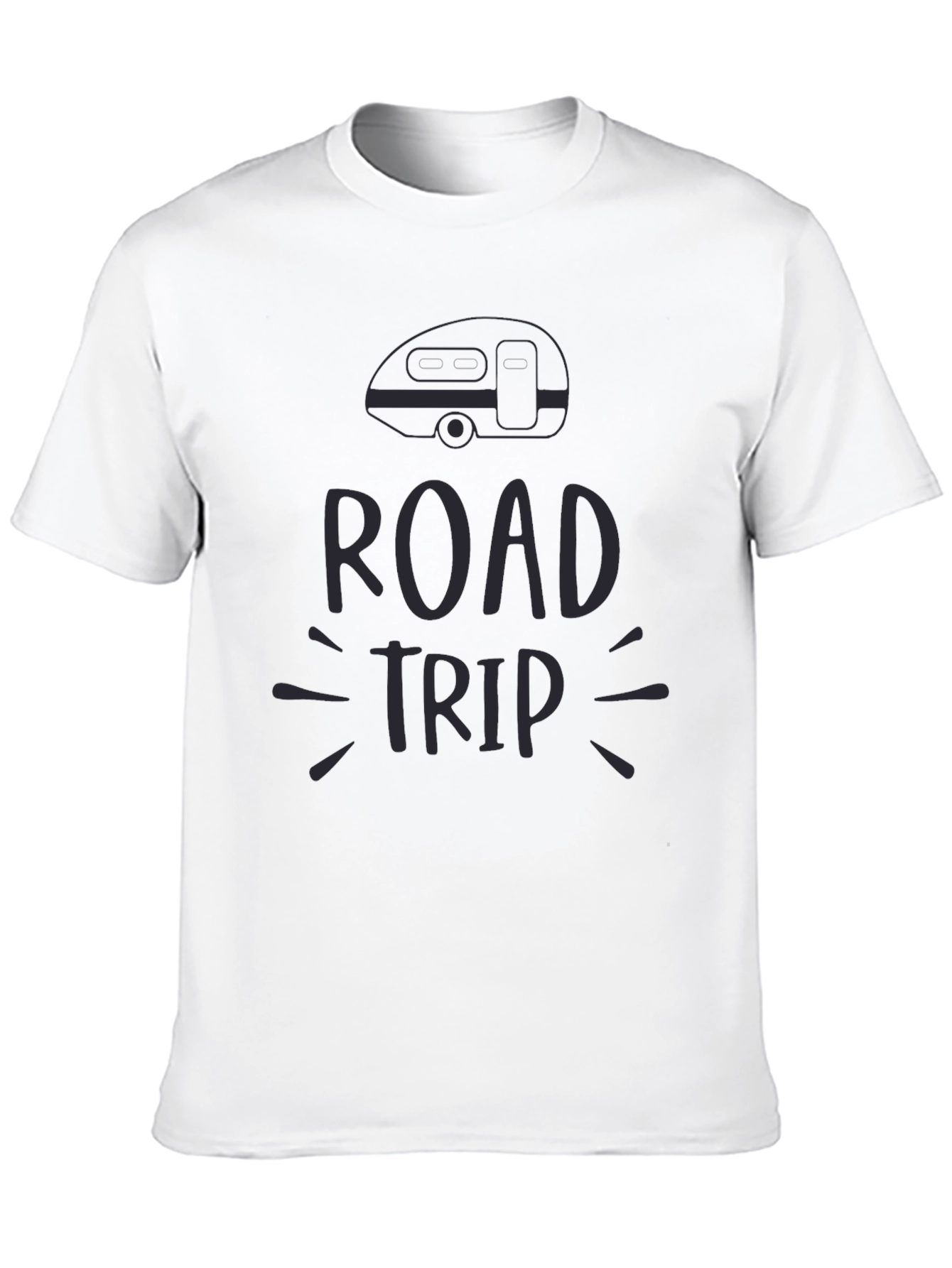 Road Trip Graphic Tee - Black Casual T-Shirt