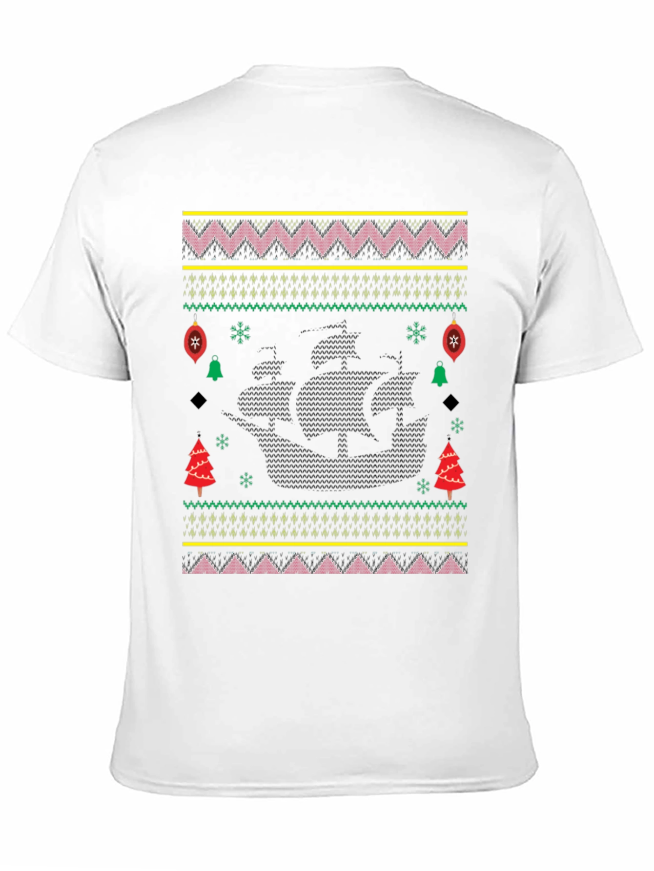Christmas Pirate Ship Ugly Sweater Tee