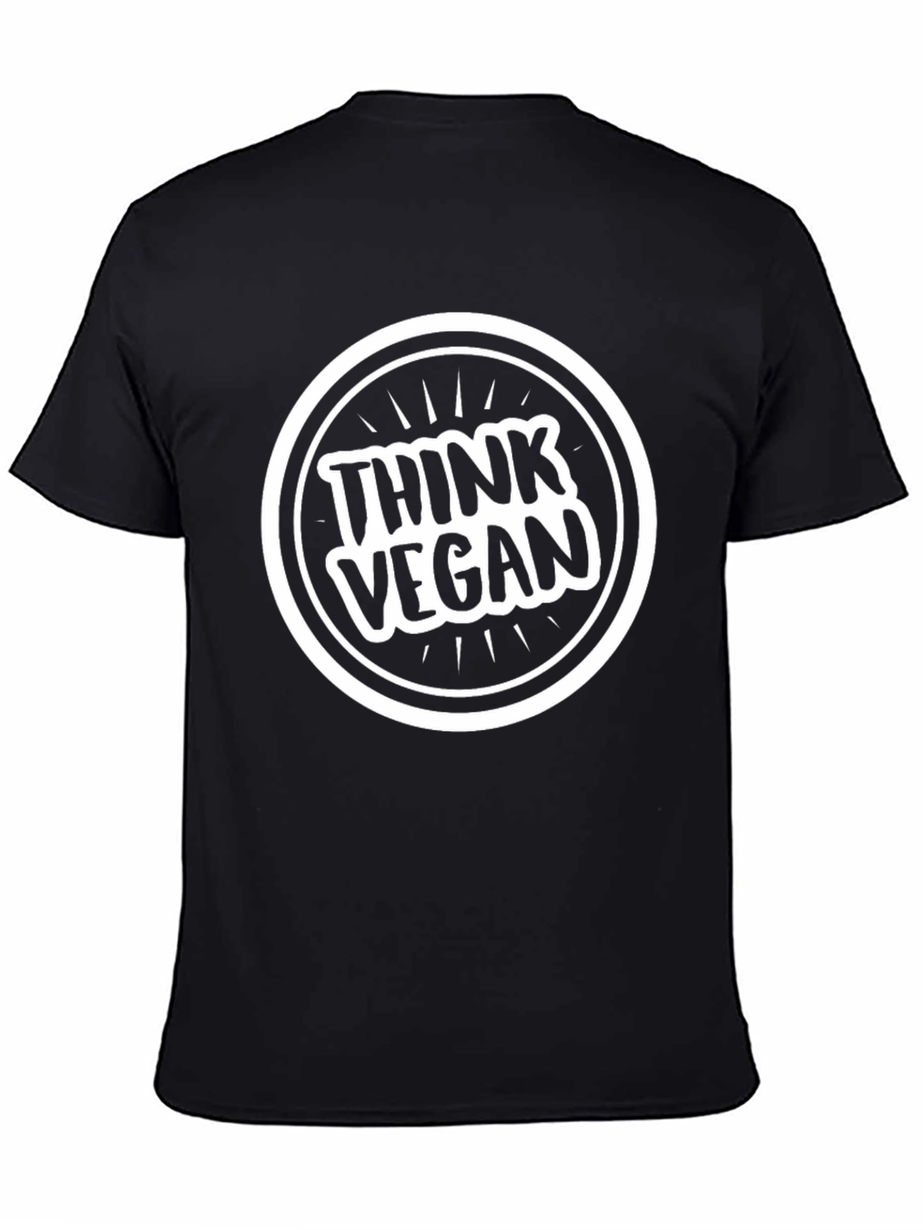 Think Vegan Graphic Tee - Black Cotton T-Shirt