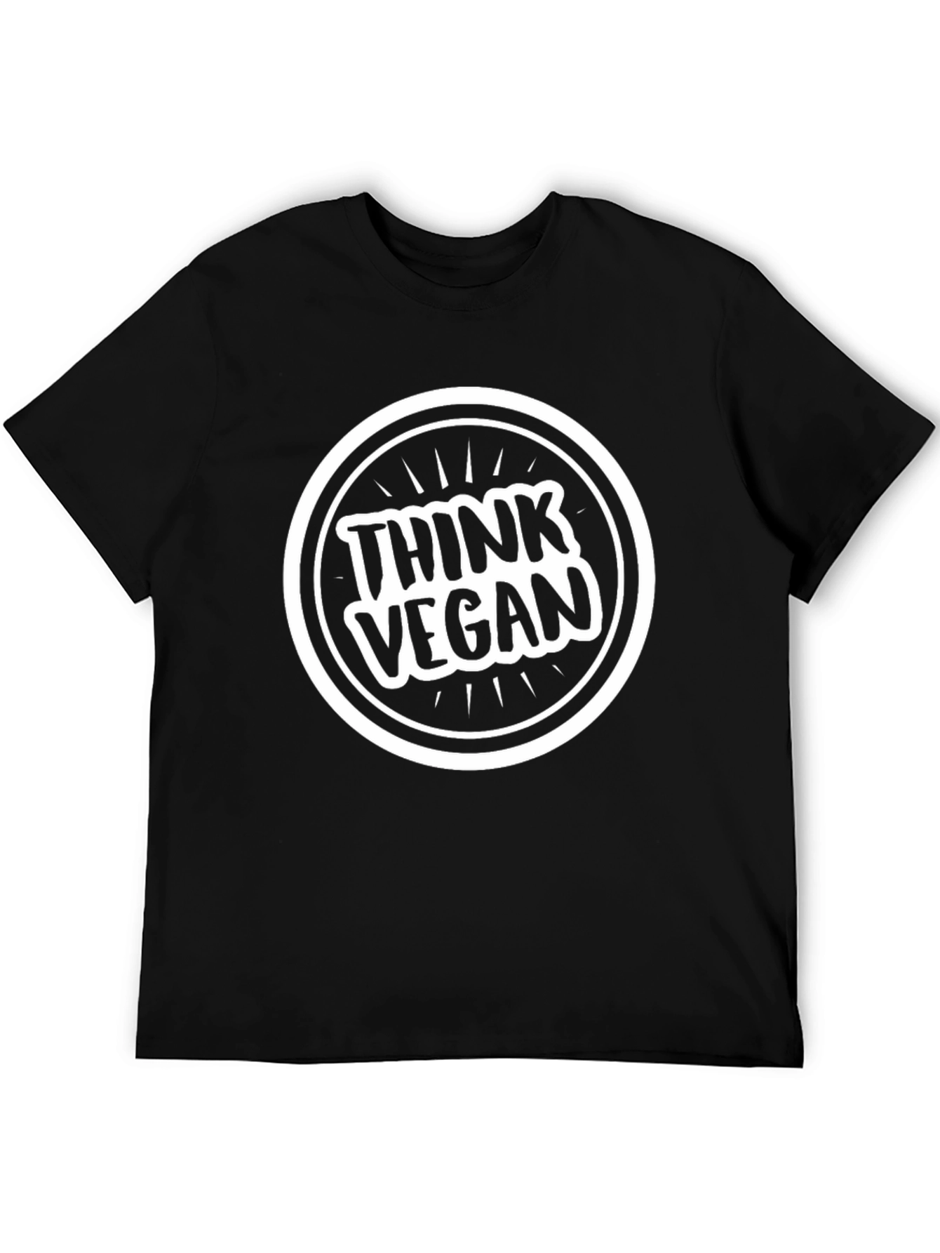 Think Vegan Graphic Tee - Black Cotton T-Shirt