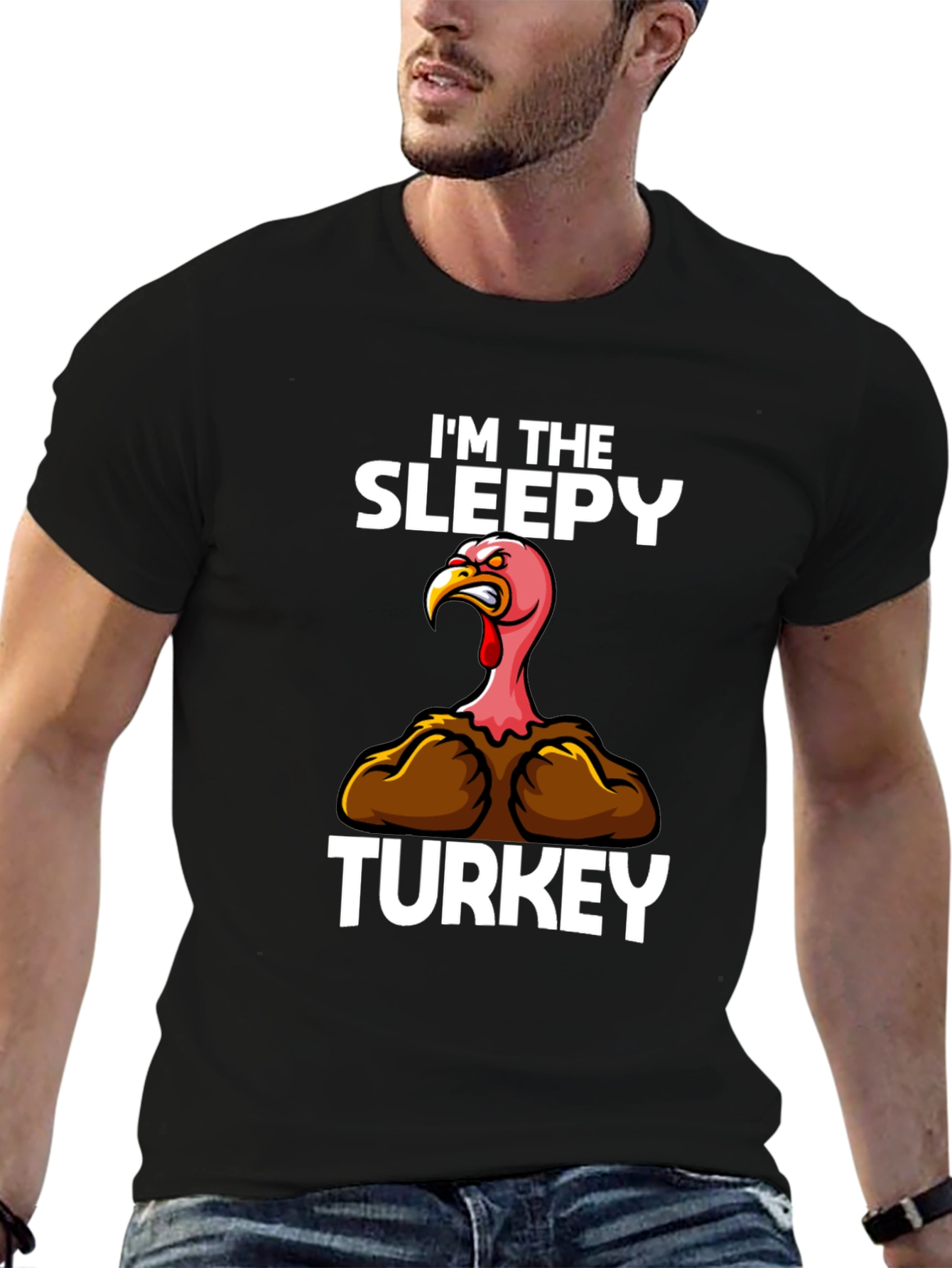 Sleepy Turkey Graphic Tee - Thanksgiving Humor