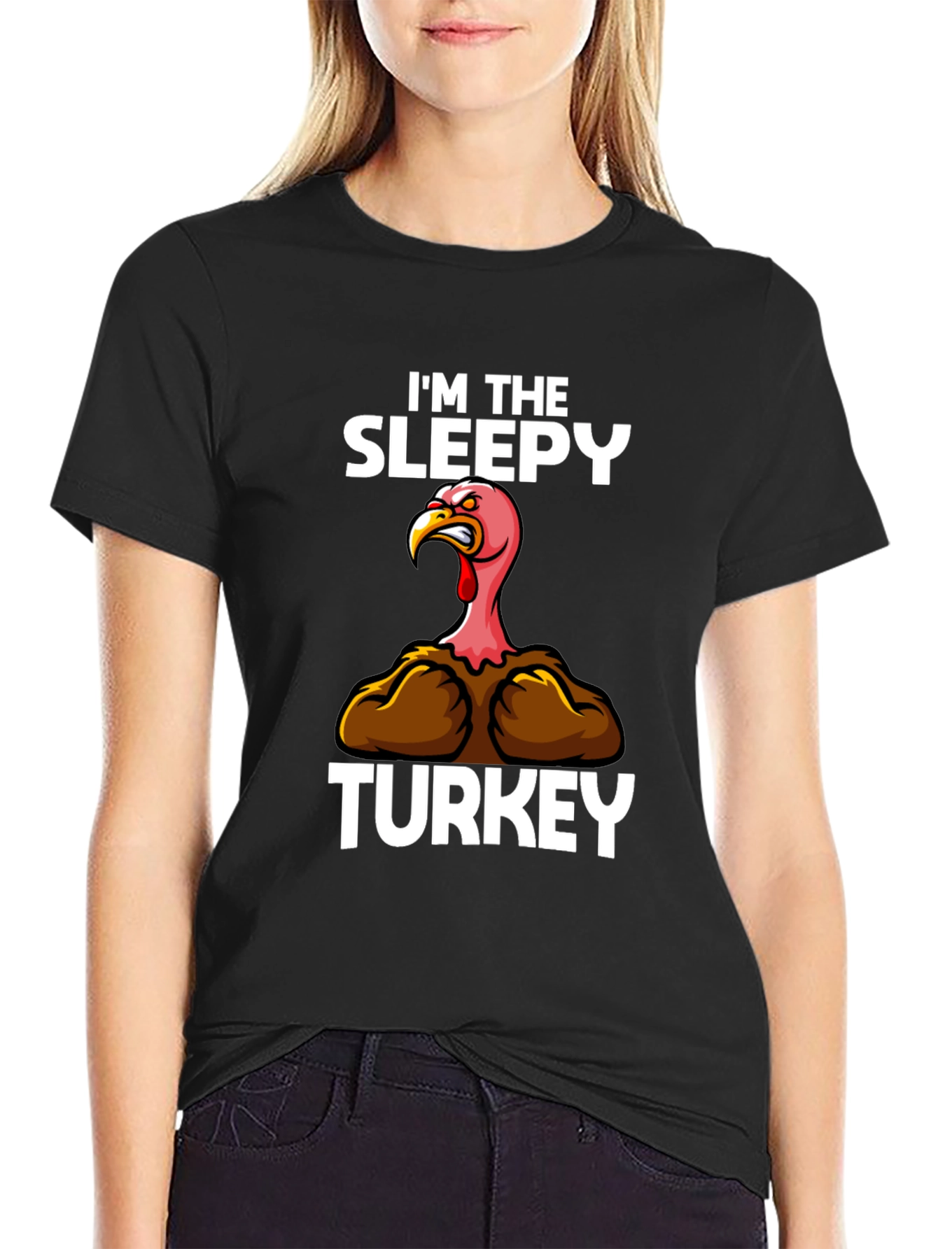 Sleepy Turkey Graphic Tee - Thanksgiving Humor