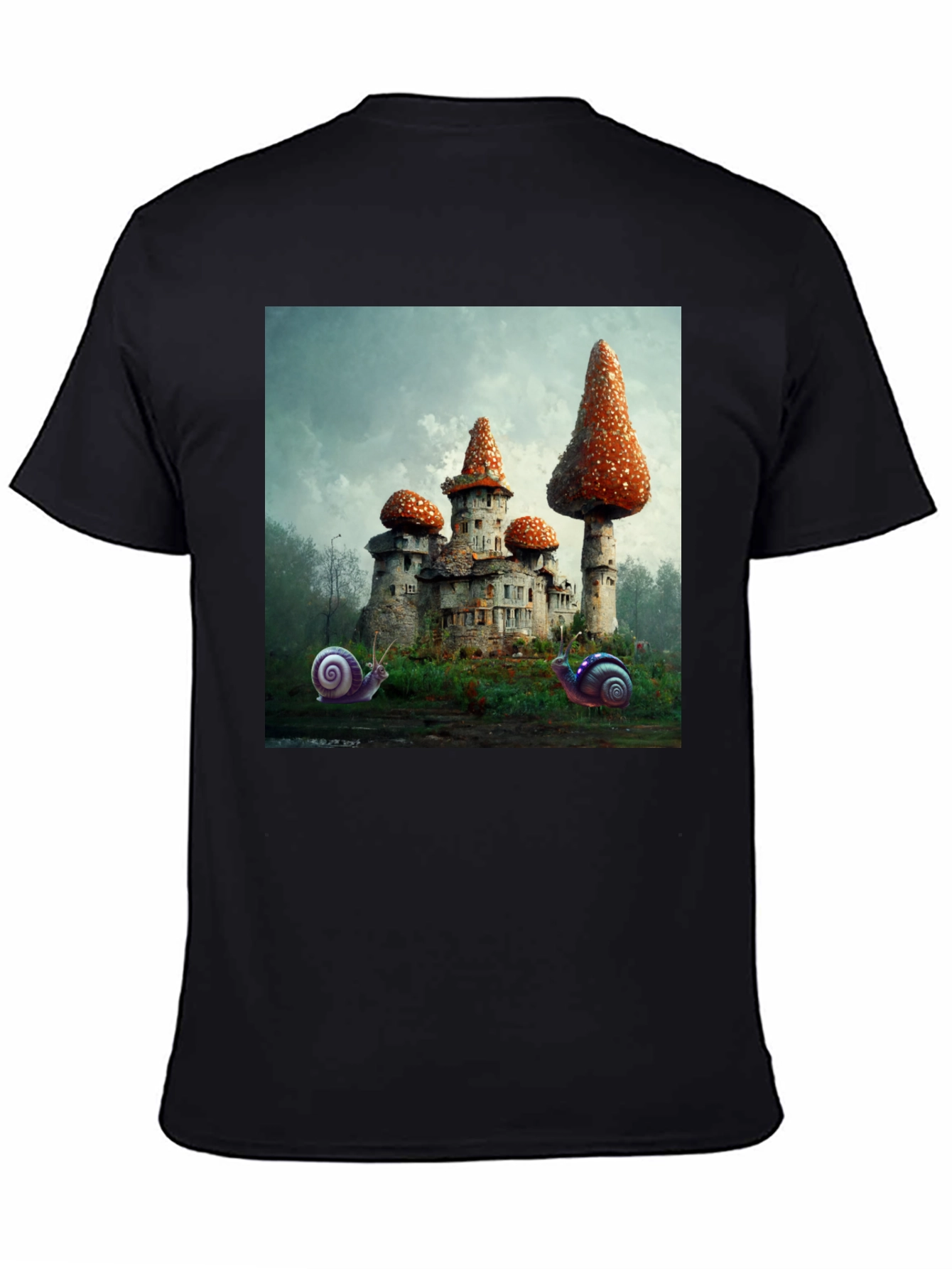 Mushroom Castle Graphic Tee - Unique Fantasy Design