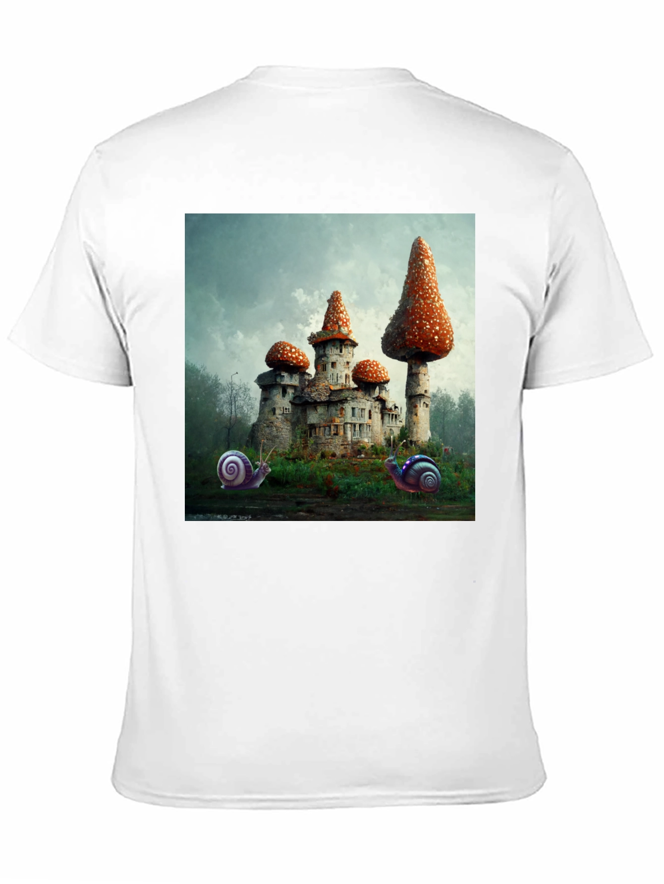 Mushroom Castle Graphic Tee - Unique Fantasy Design