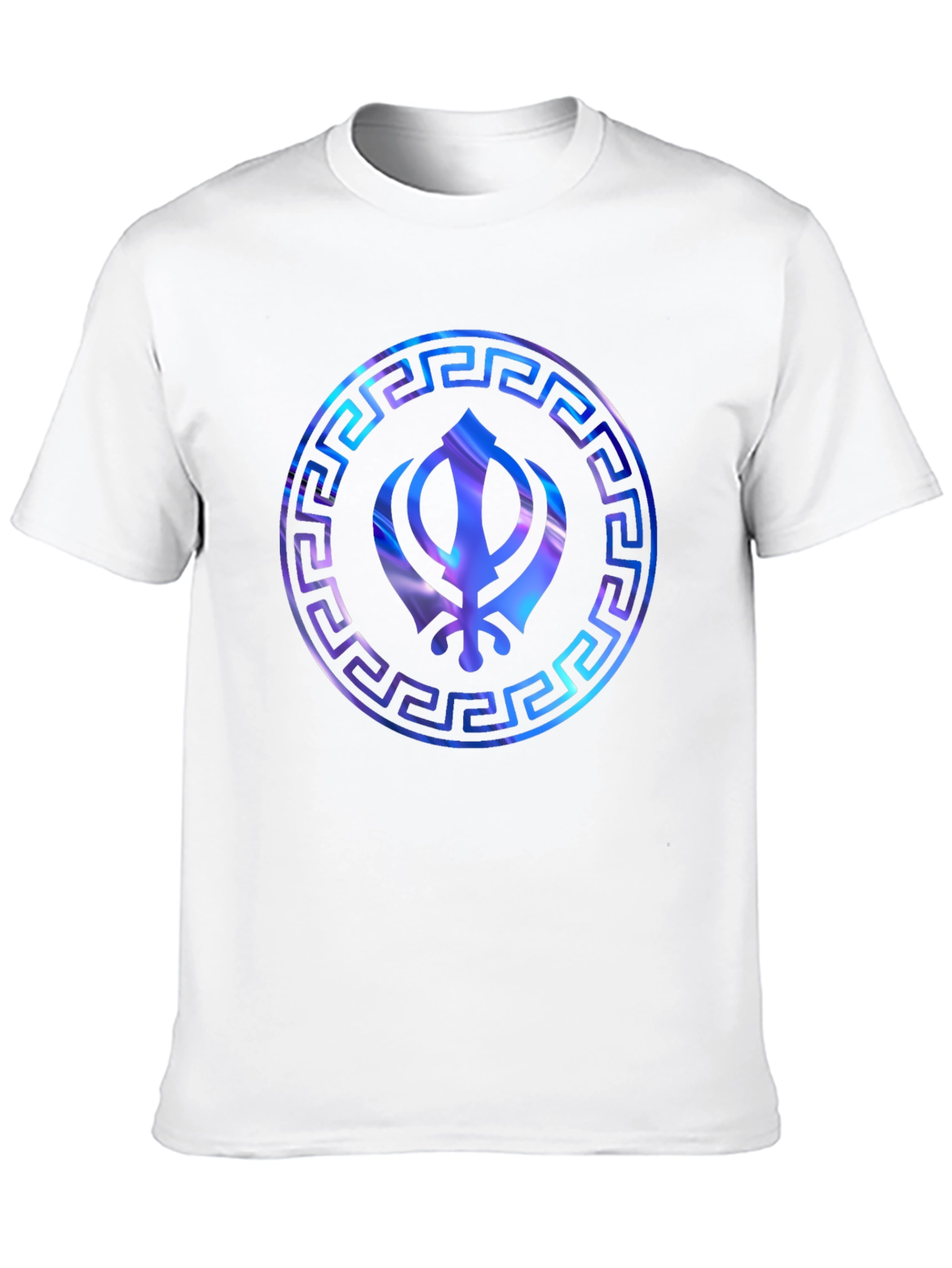 Sikh Khanda Symbol Graphic Print Mens Black T-Shirt