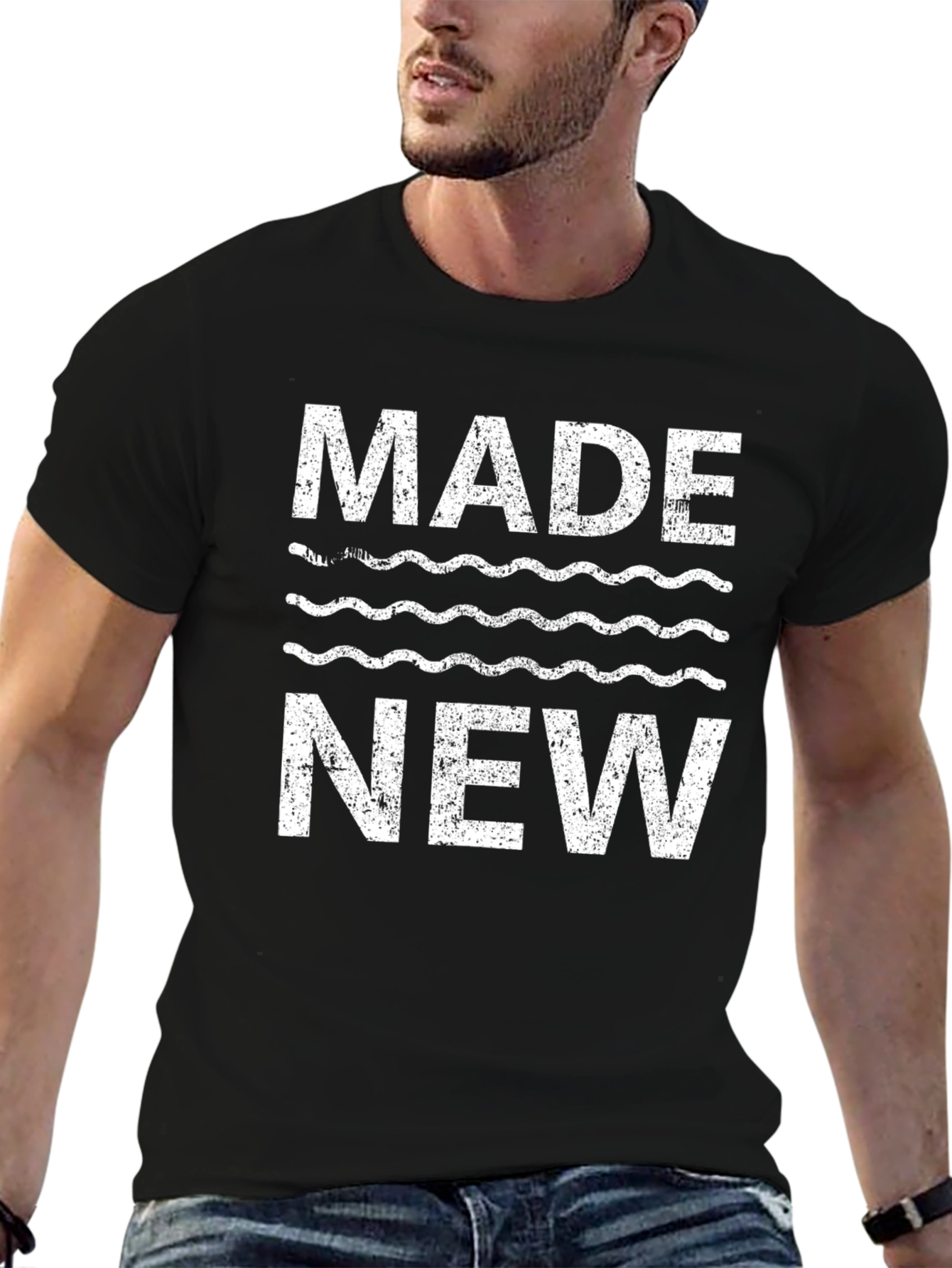 Made New Graphic Tee - Stylish Black Cotton T-Shirt
