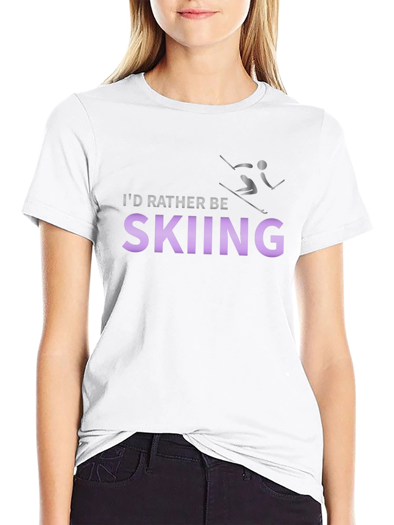 Skiing Enthusiast T-Shirt - Id Rather Be Skiing