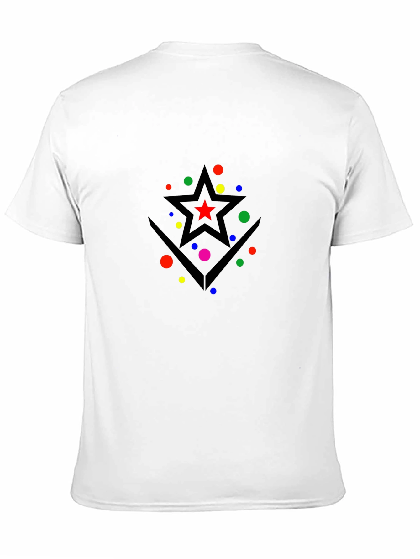 Starry Geometric Graphic T-Shirt - Modern Black Tee
