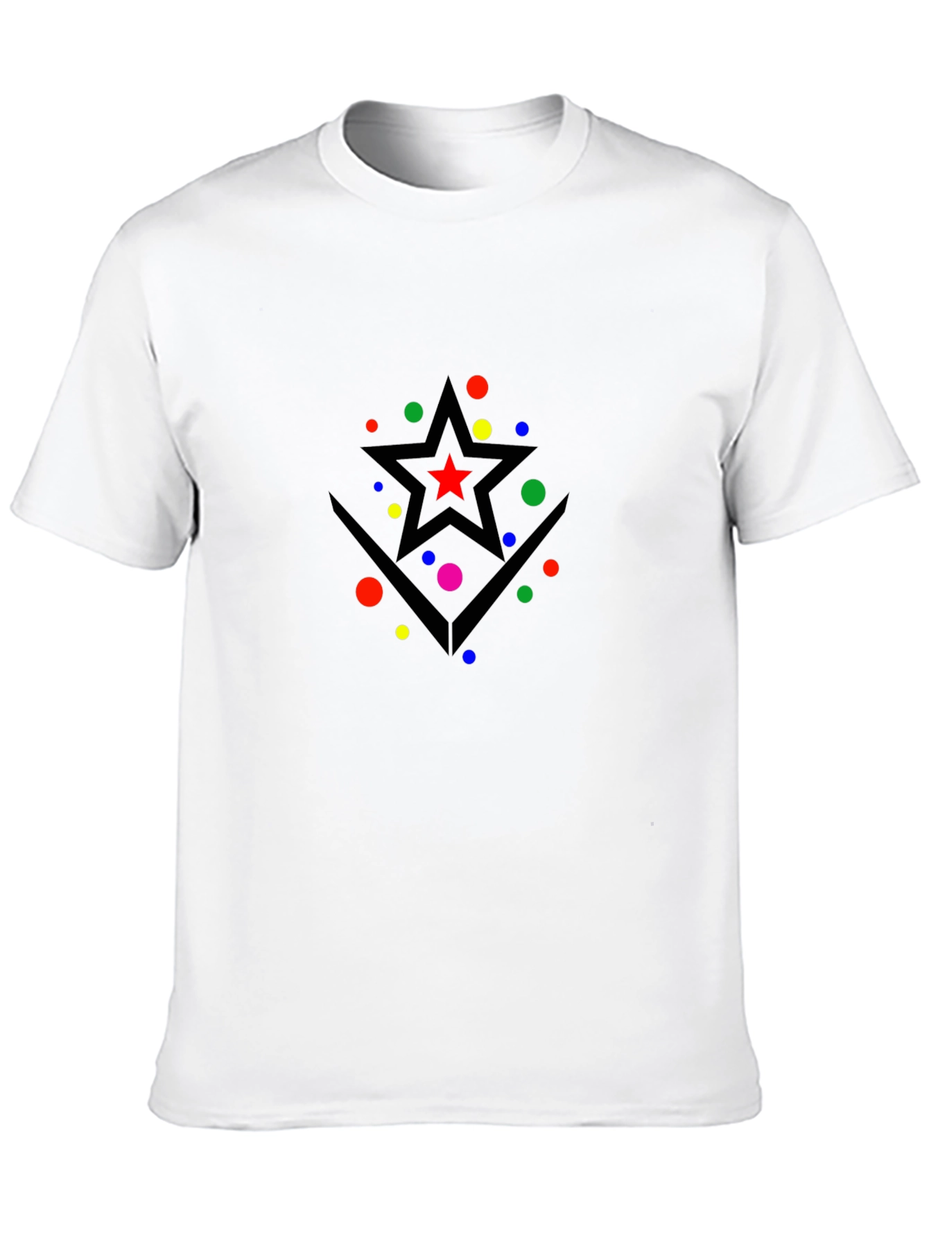 Starry Geometric Graphic T-Shirt - Modern Black Tee